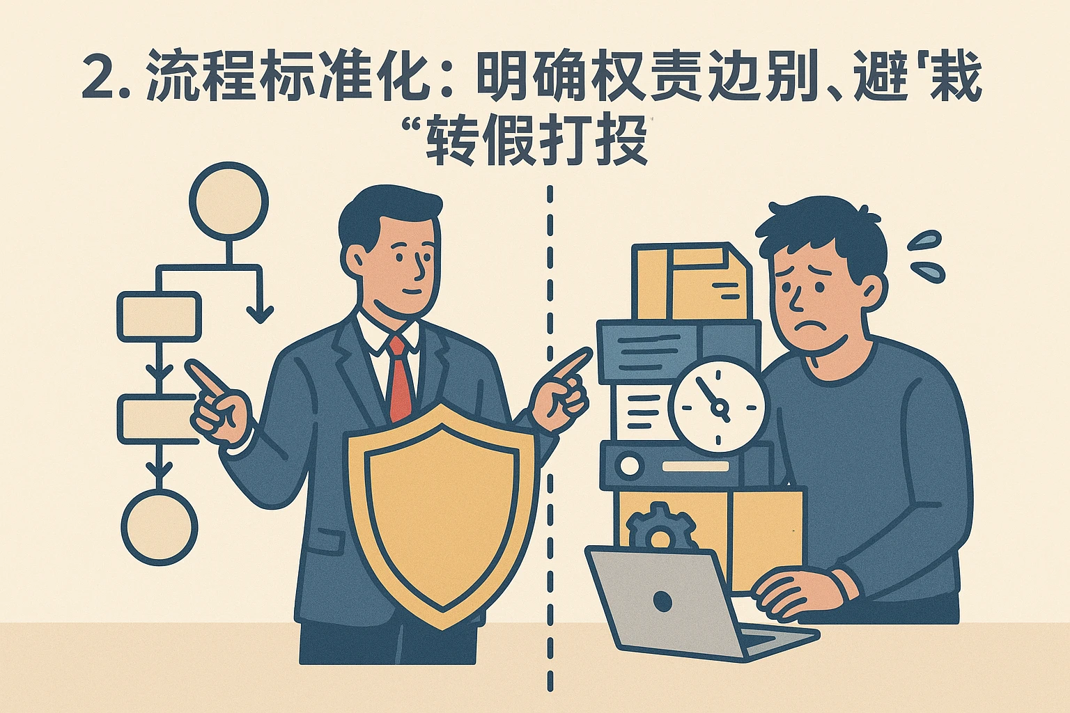 2. 流程标准化：明确权责边界，避免“转嫁打杂”