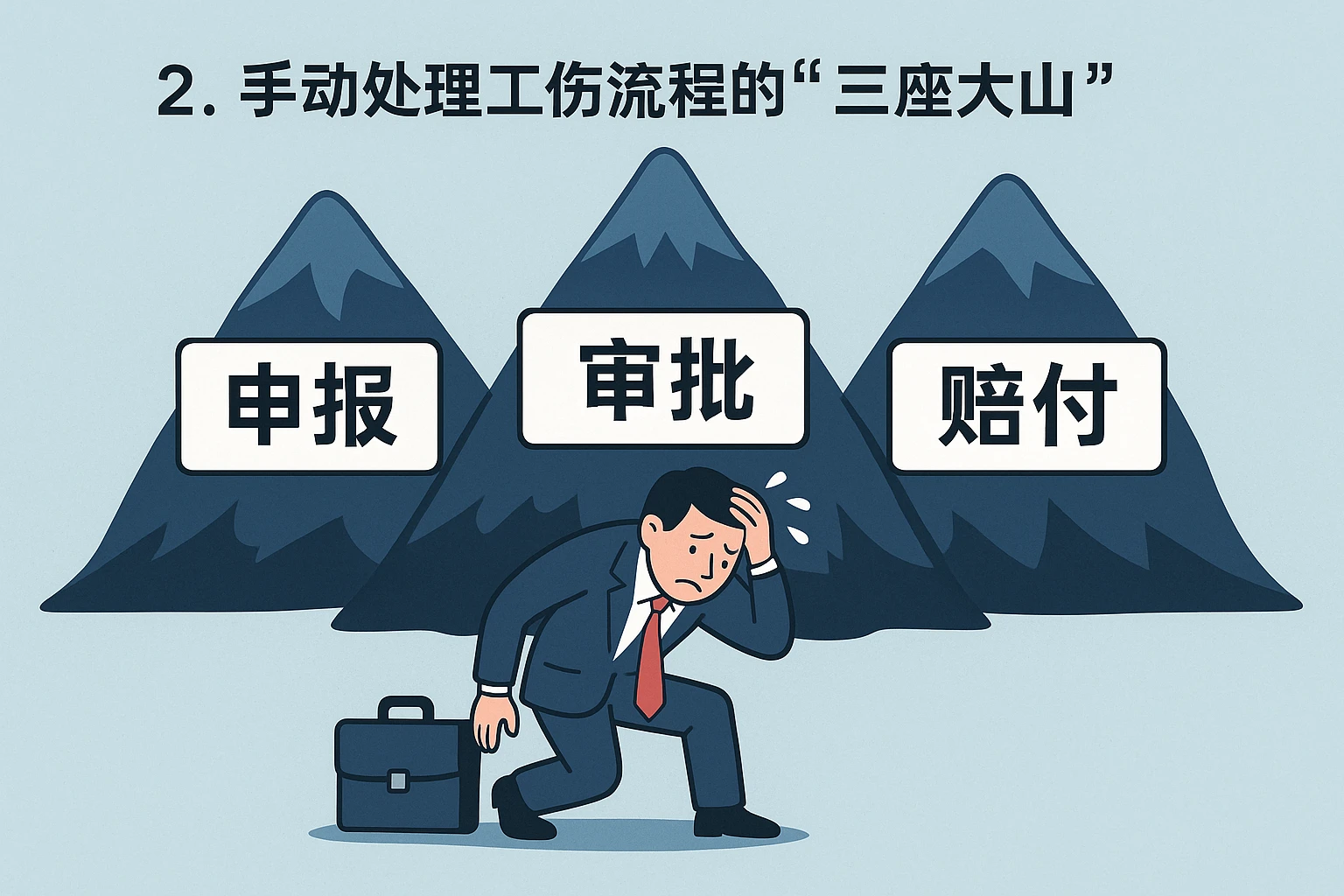 2. 手动处理工伤流程的“三座大山”