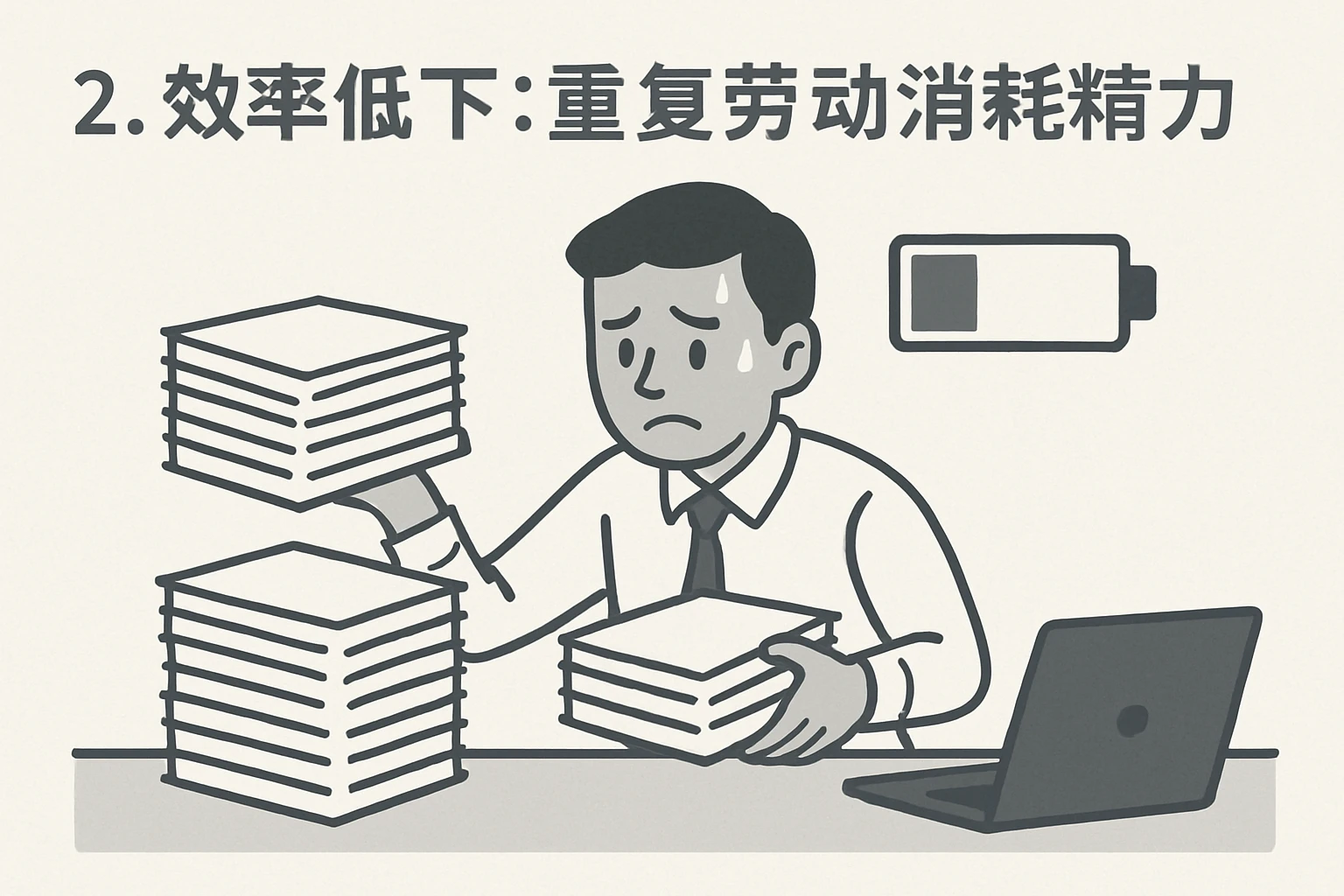 2. 效率低下:重复劳动消耗精力