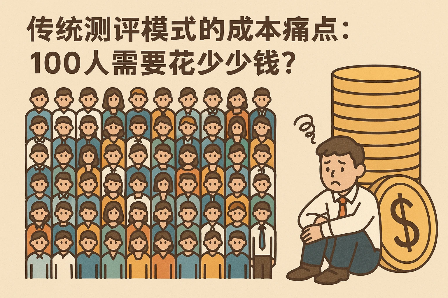 2. 传统测评模式的成本痛点:100人需要花多少钱?