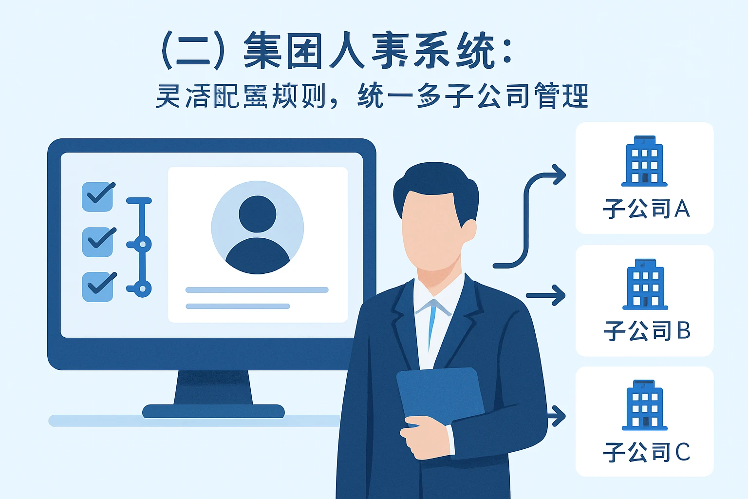 (二)集团人事系统:灵活配置规则,统一多子公司管理
