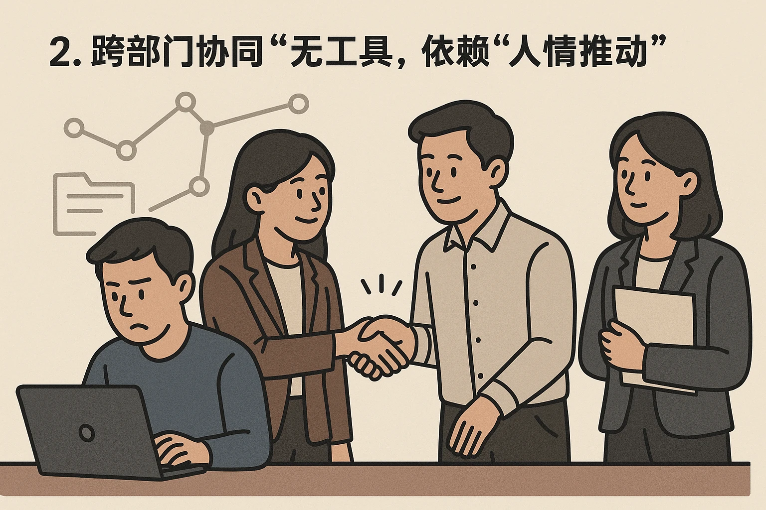2. 跨部门协同“无工具”，依赖“人情推动”