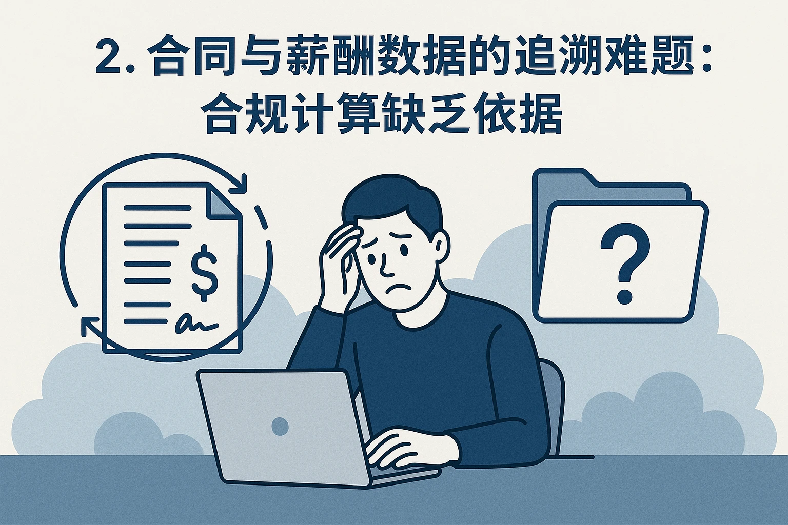 2. 合同与薪酬数据的追溯难题：合规计算缺乏依据