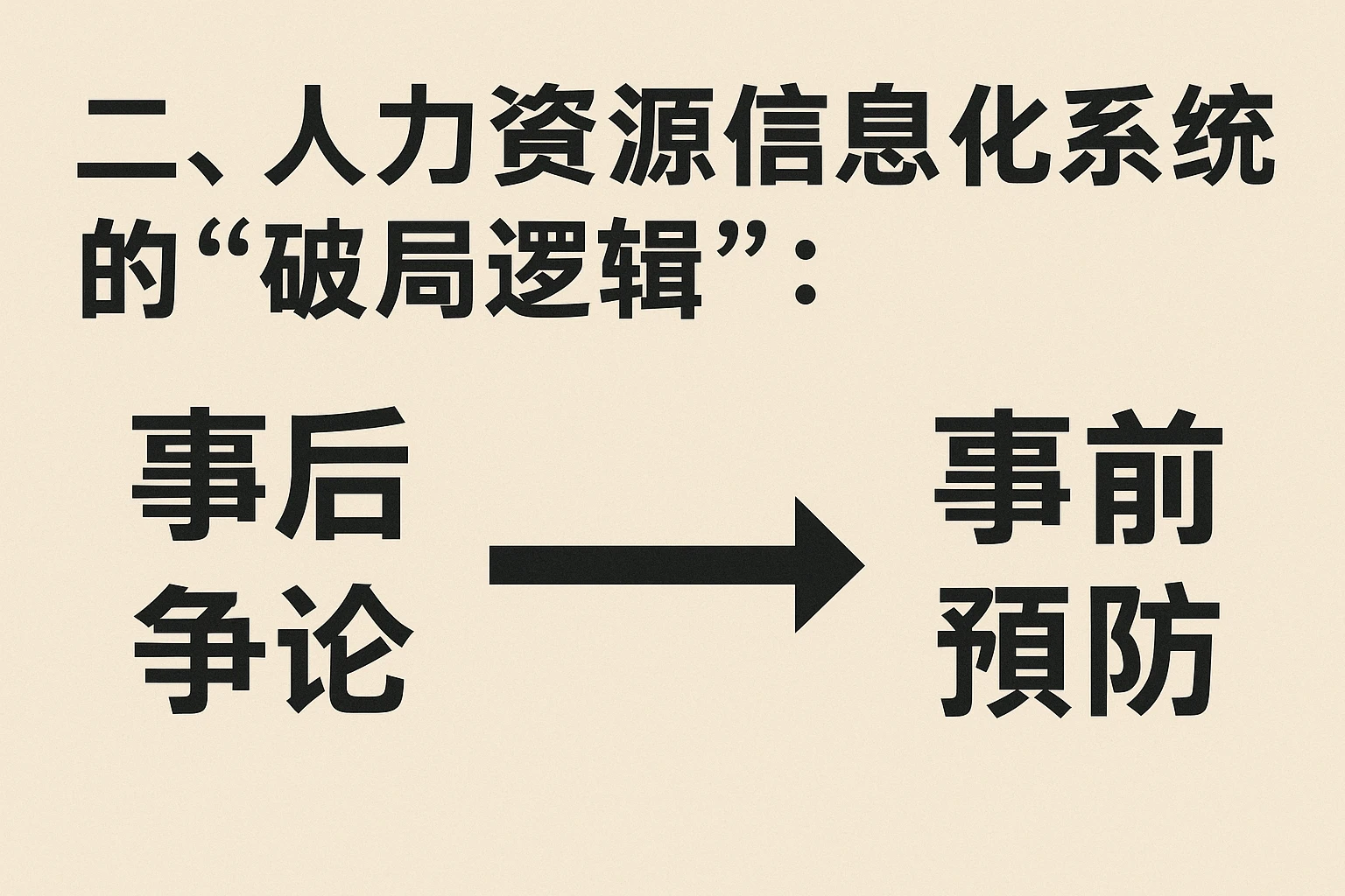 二、人力资源信息化系统的“破局逻辑”：从“事后争论”到“事前预防”