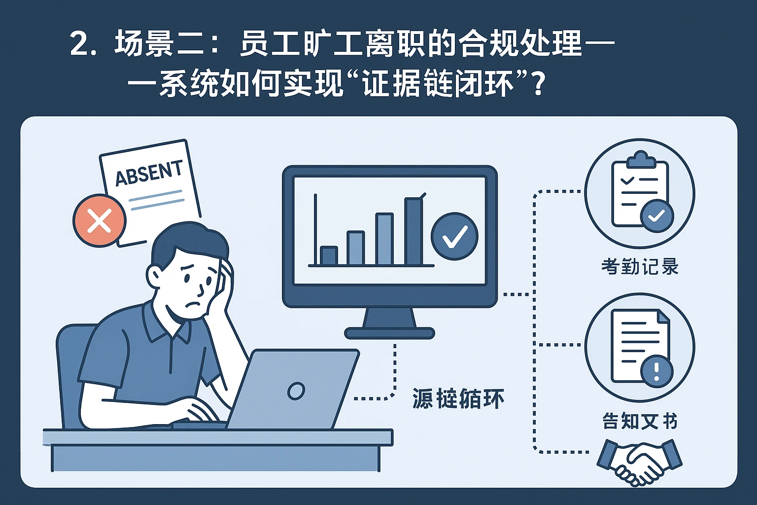 2. 场景二：员工旷工离职的合规处理——系统如何实现“证据链闭环”？