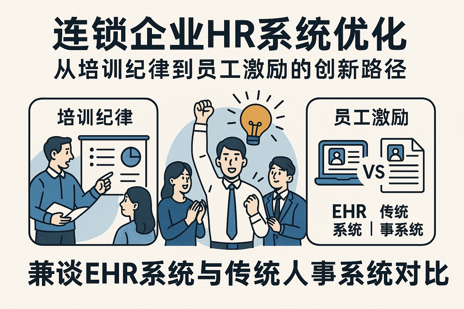 连锁企业HR系统优化:从培训纪律到员工激励的创新路径——兼谈EHR系统与传统人事系统对比