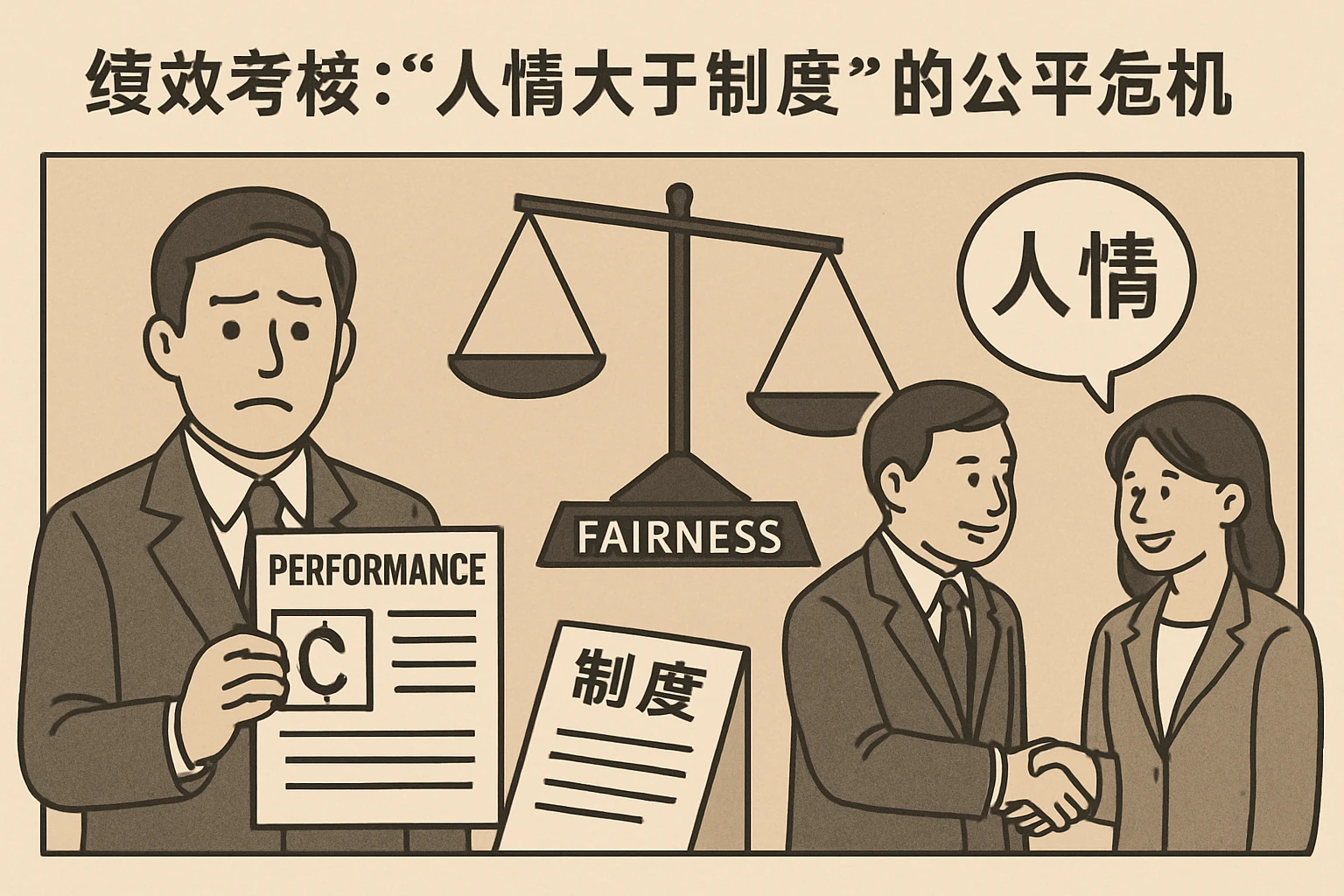 2. 绩效考核:“人情大于制度”的公平危机