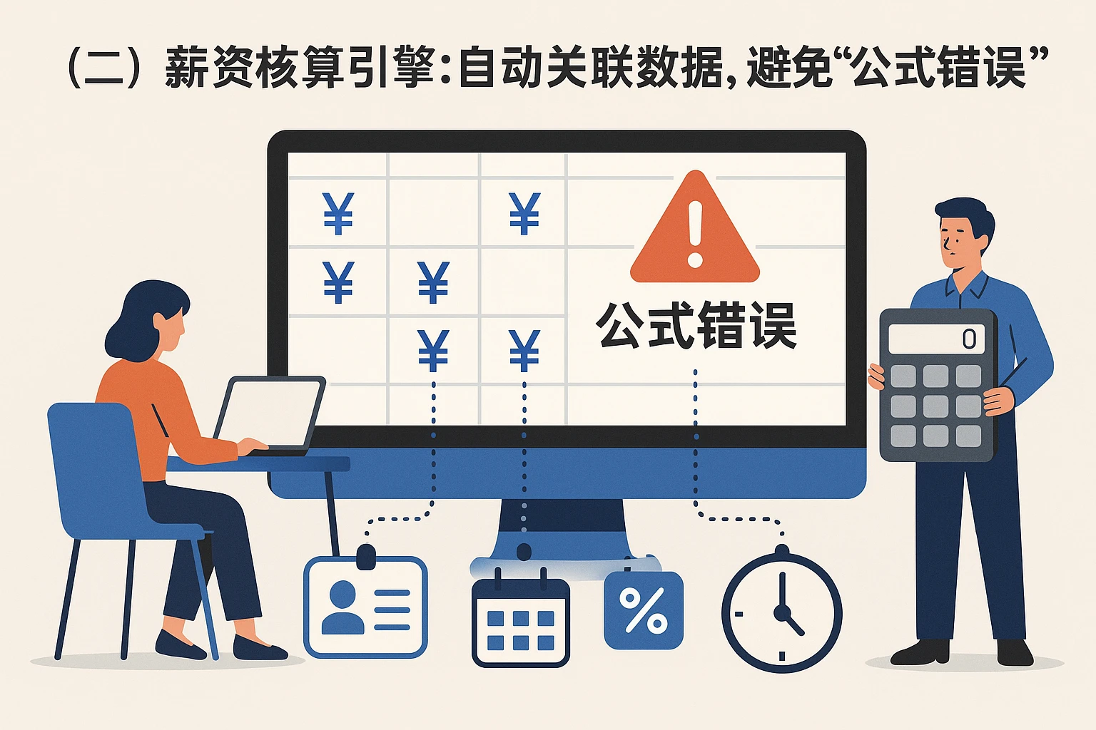 (二)薪资核算引擎:自动关联数据,避免“公式错误”