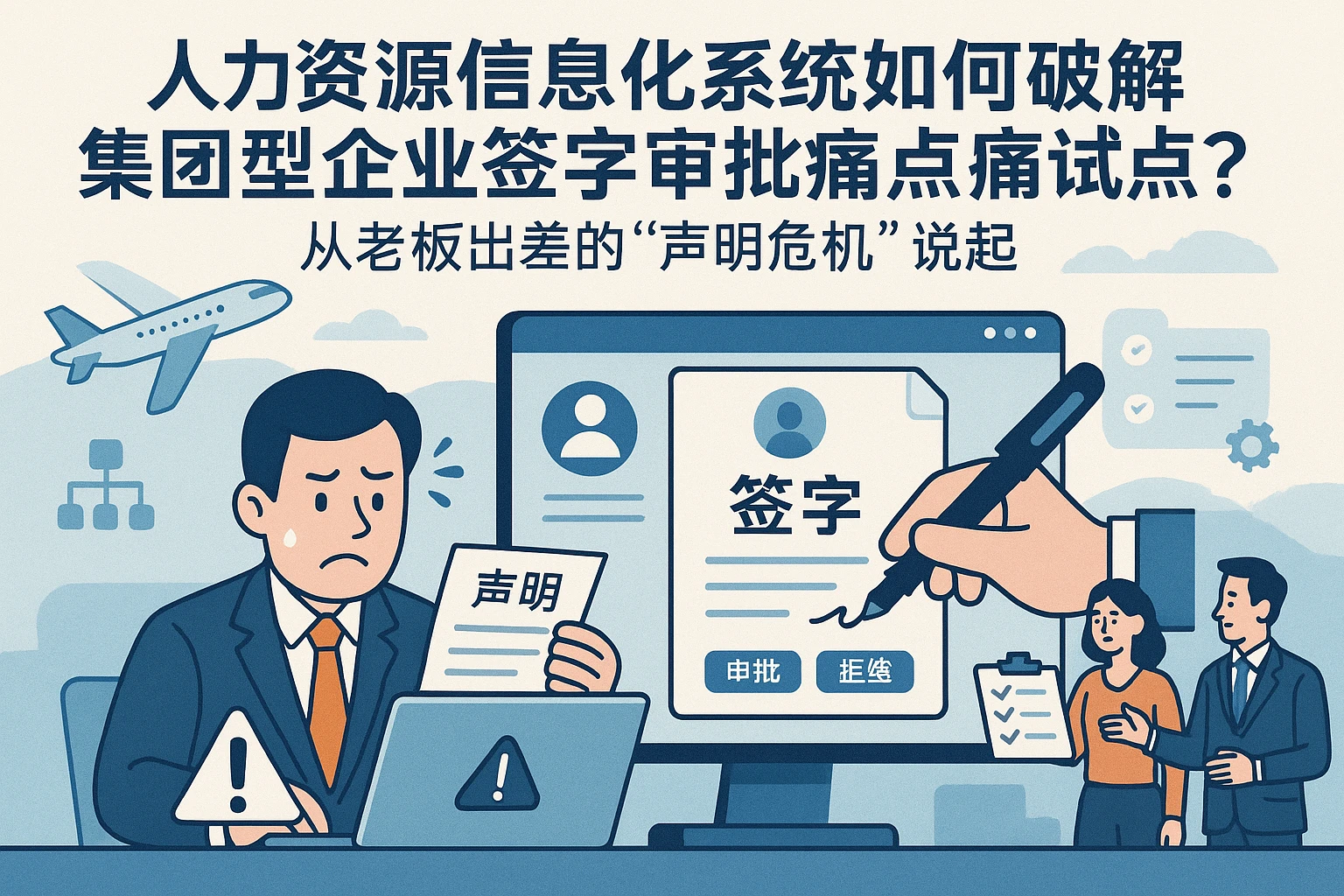 人力资源信息化系统如何破解集团型企业签字审批痛点?从老板出差的“声明危机”说起