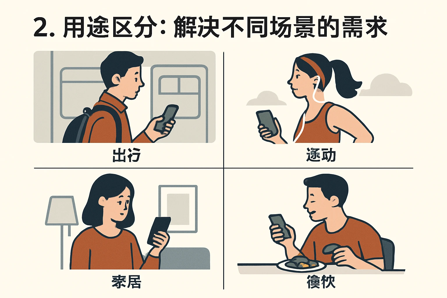 2. 用途区分：解决不同场景的需求