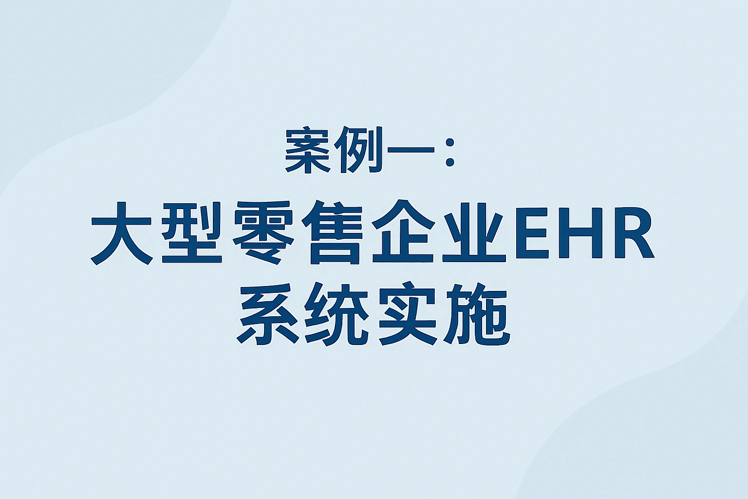 案例一：大型零售企业EHR系统实施