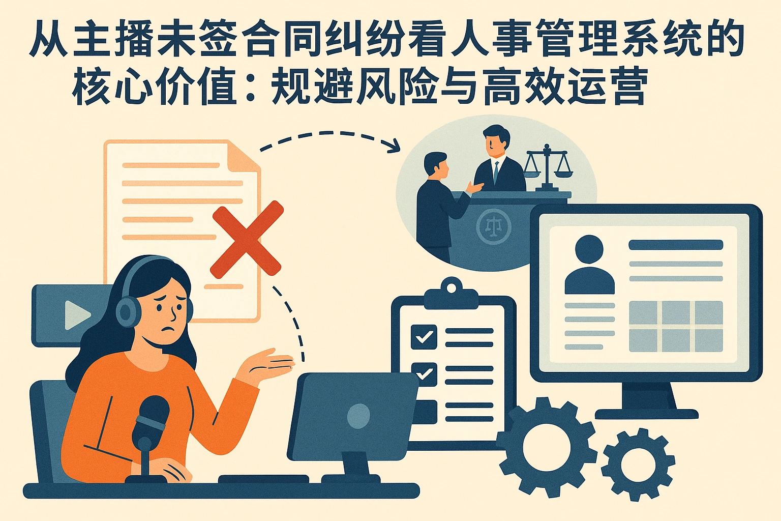 从主播未签合同纠纷看人事管理系统的核心价值：规避风险与高效运营