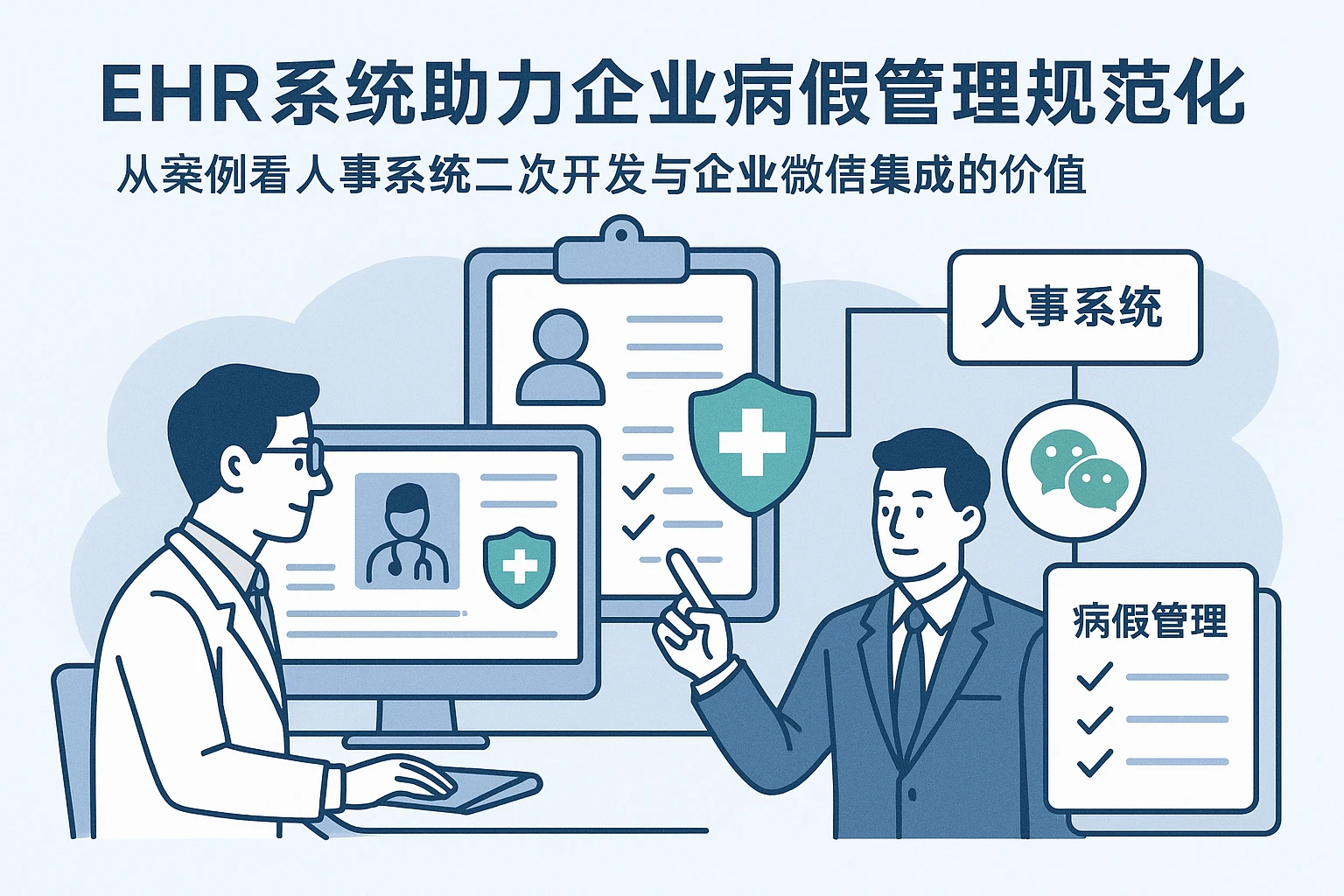 EHR系统助力企业病假管理规范化:从案例看人事系统二次开发与企业微信集成的价值