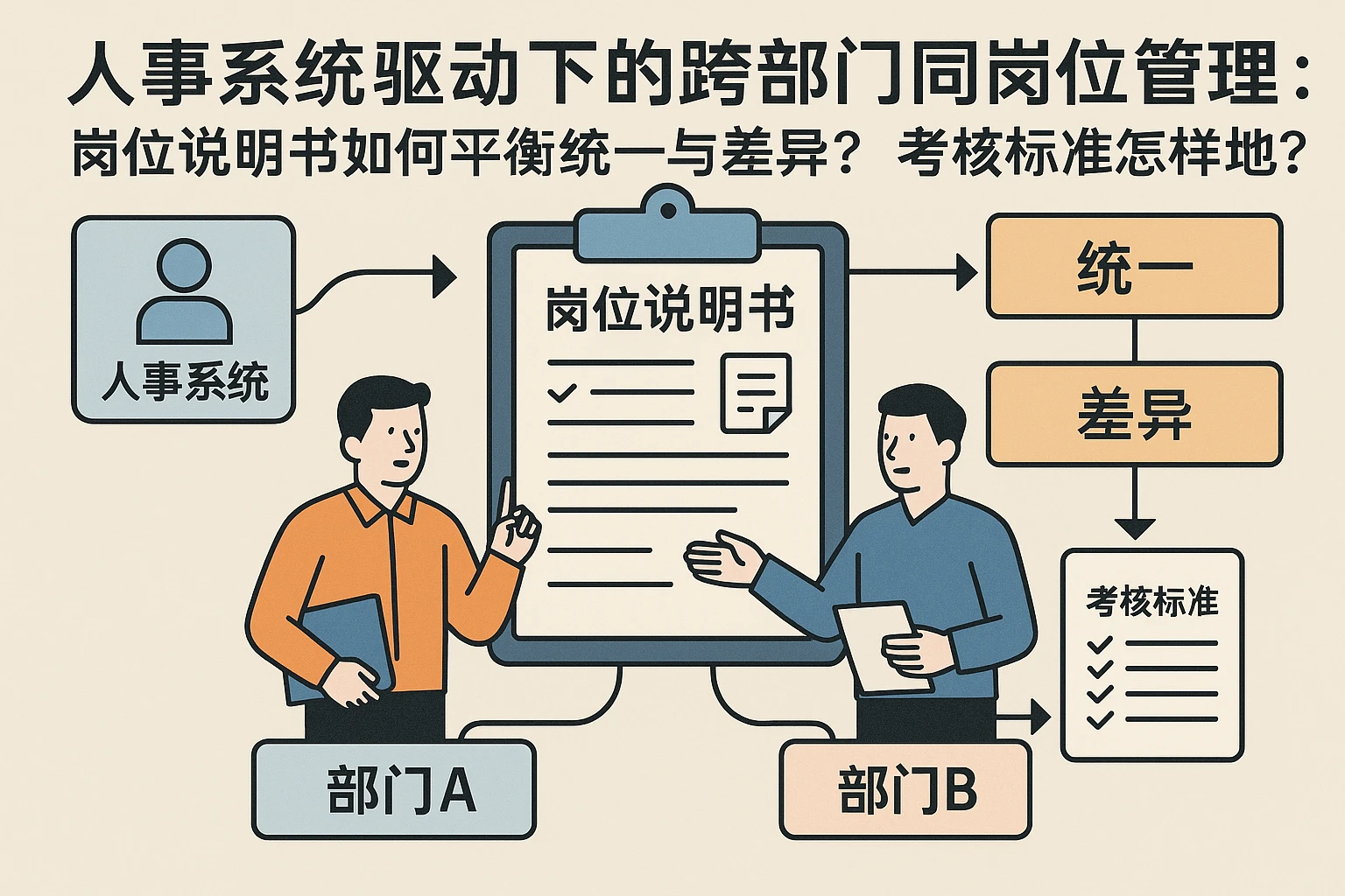 人事系统驱动下的跨部门同岗位管理：岗位说明书如何平衡统一与差异？考核标准怎样落地？