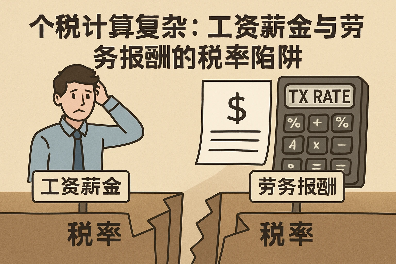 2. 个税计算复杂：工资薪金与劳务报酬的税率陷阱