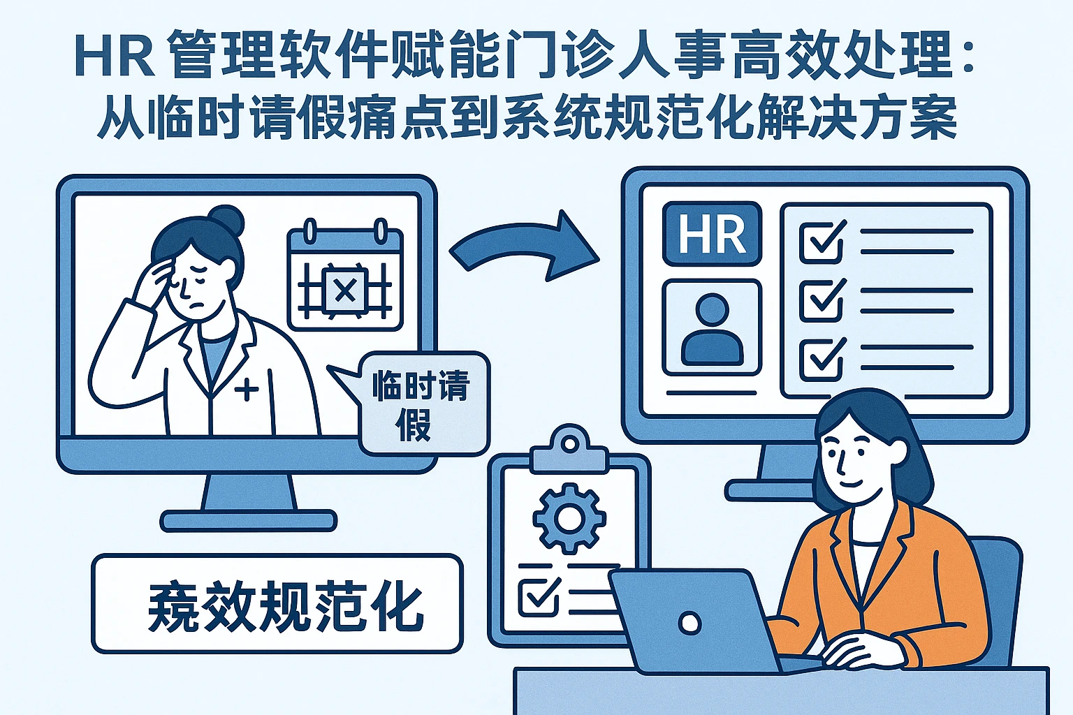 HR管理软件赋能门诊人事高效处理:从临时请假痛点到系统规范化解决方案