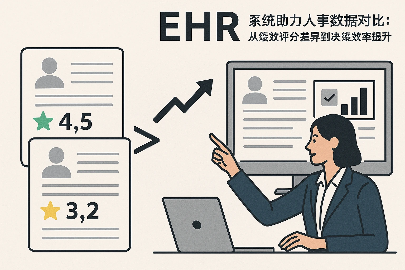 EHR系统助力人事数据对比：从绩效评分差异到决策效率提升