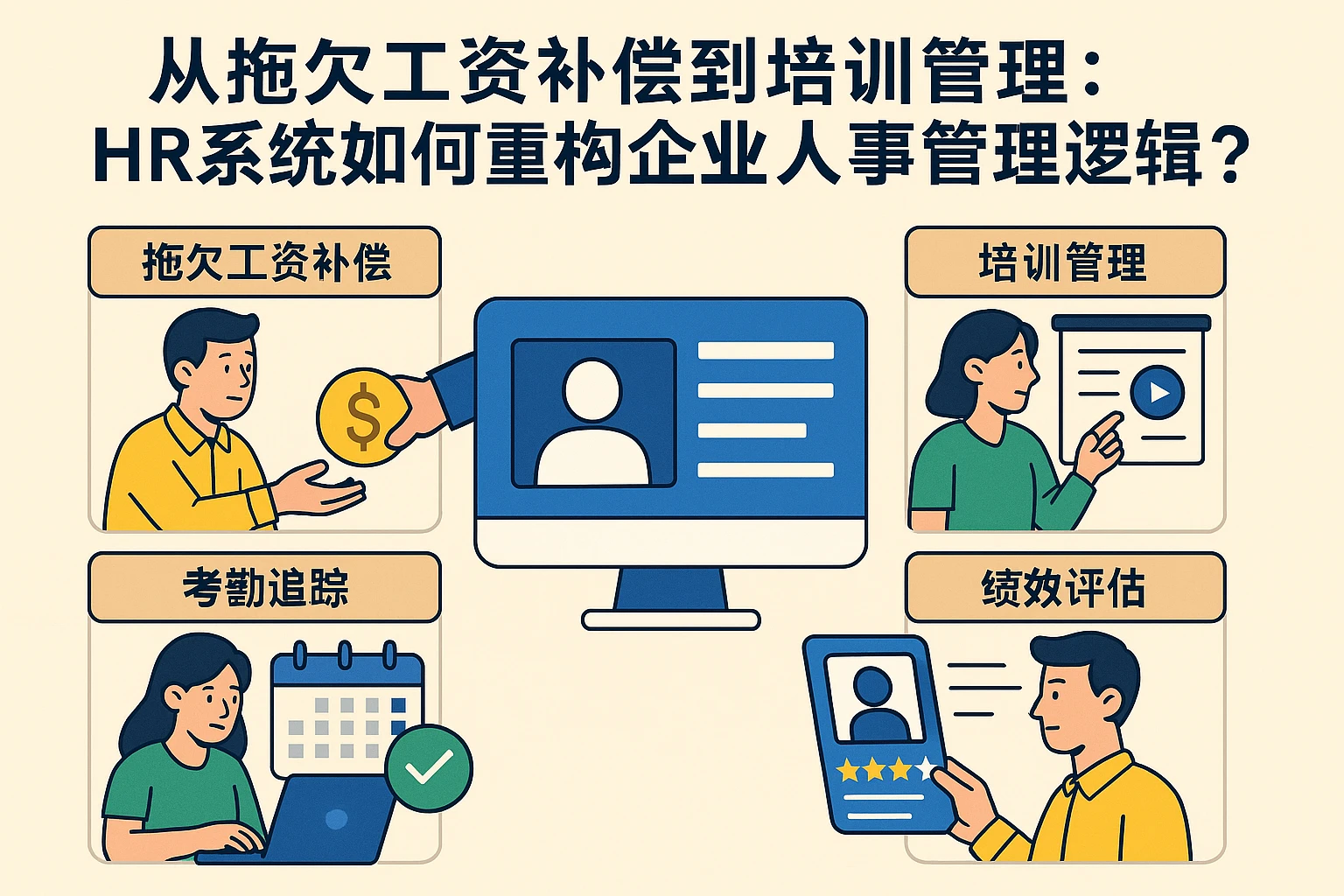 从拖欠工资补偿到培训管理:HR系统如何重构企业人事管理逻辑?