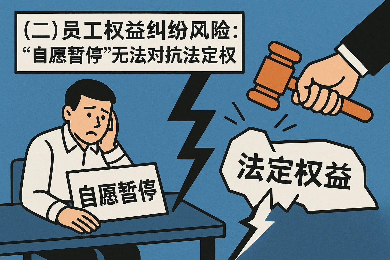 （二）员工权益纠纷风险：“自愿暂停”无法对抗法定权益