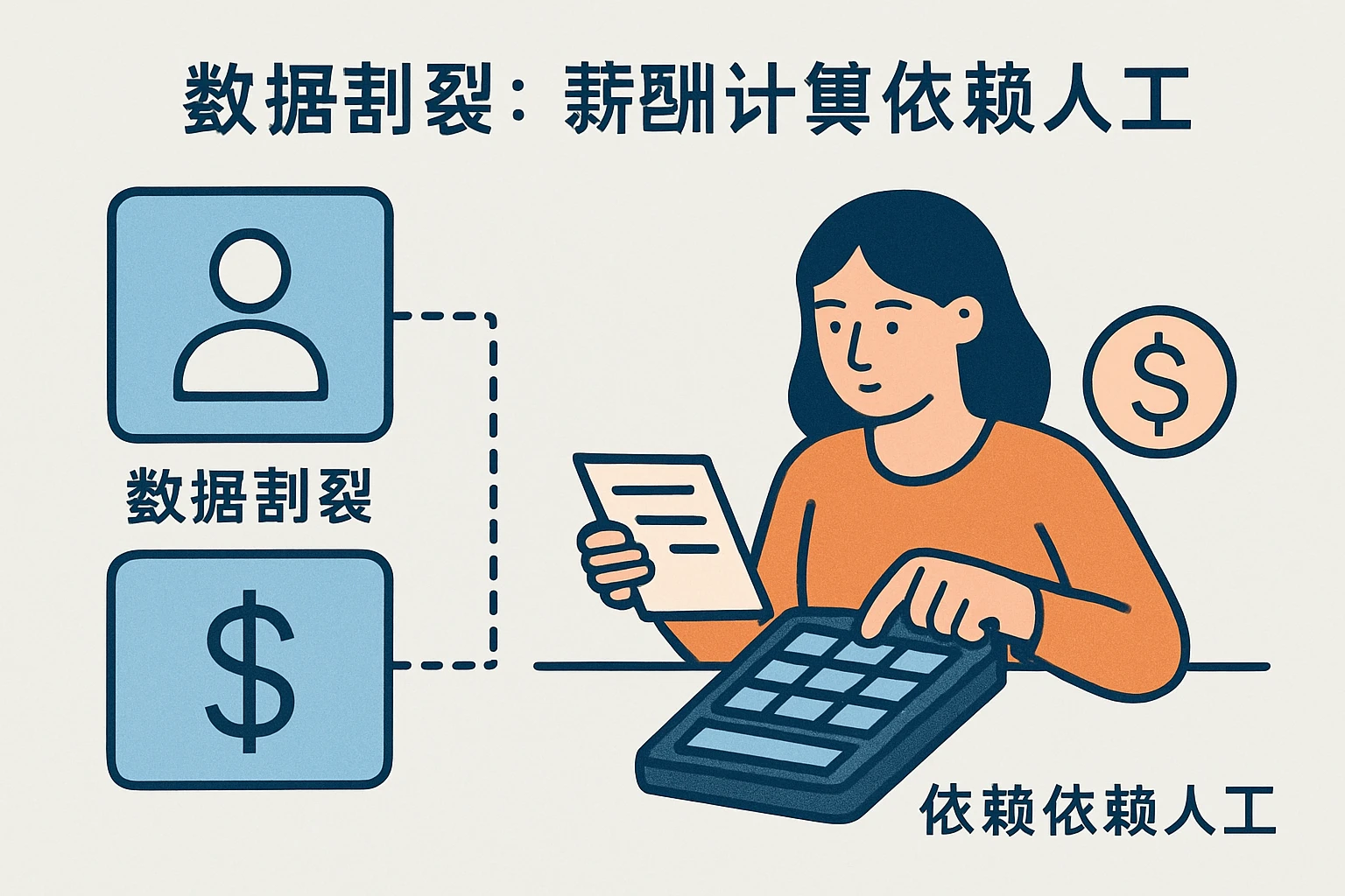 2. 数据割裂：薪酬计算依赖人工