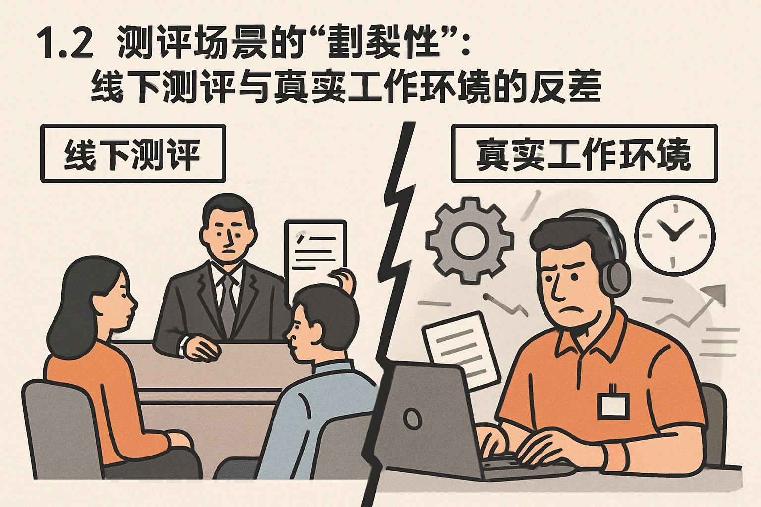 1.2 测评场景的“割裂性”:线下测评与真实工作环境的反差