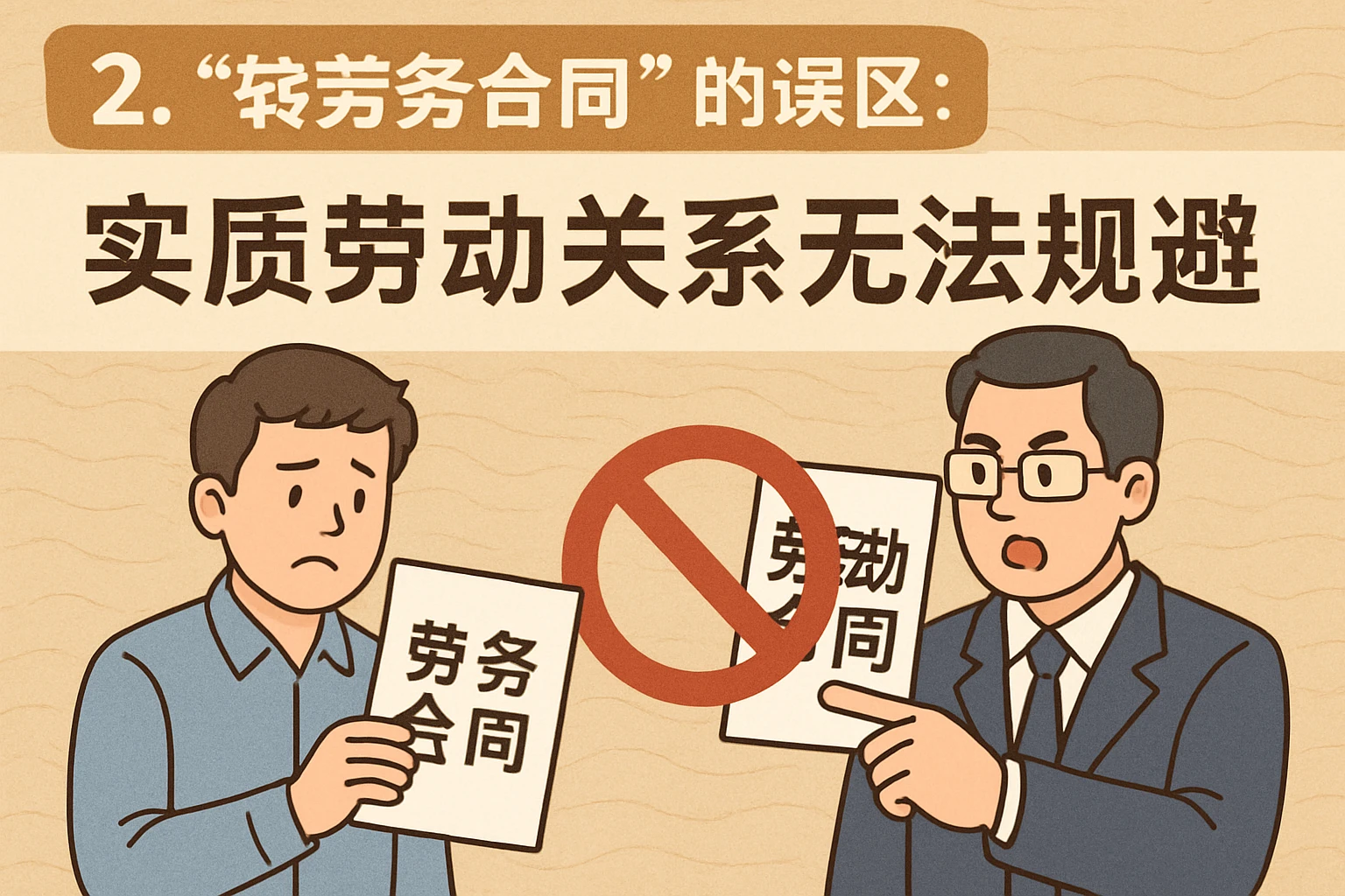 2. “转劳务合同”的误区：实质劳动关系无法规避
