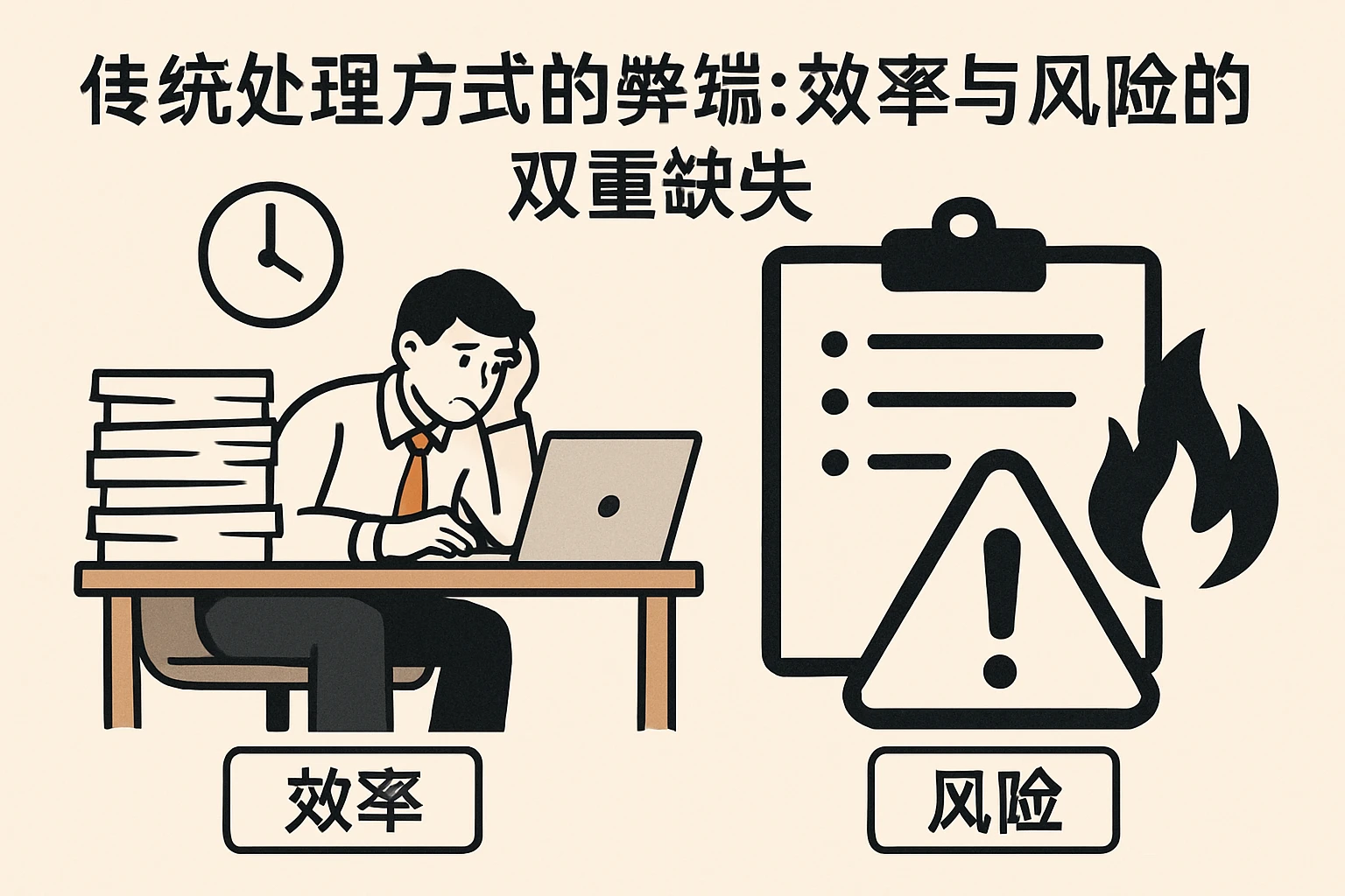 2. 传统处理方式的弊端：效率与风险的双重缺失