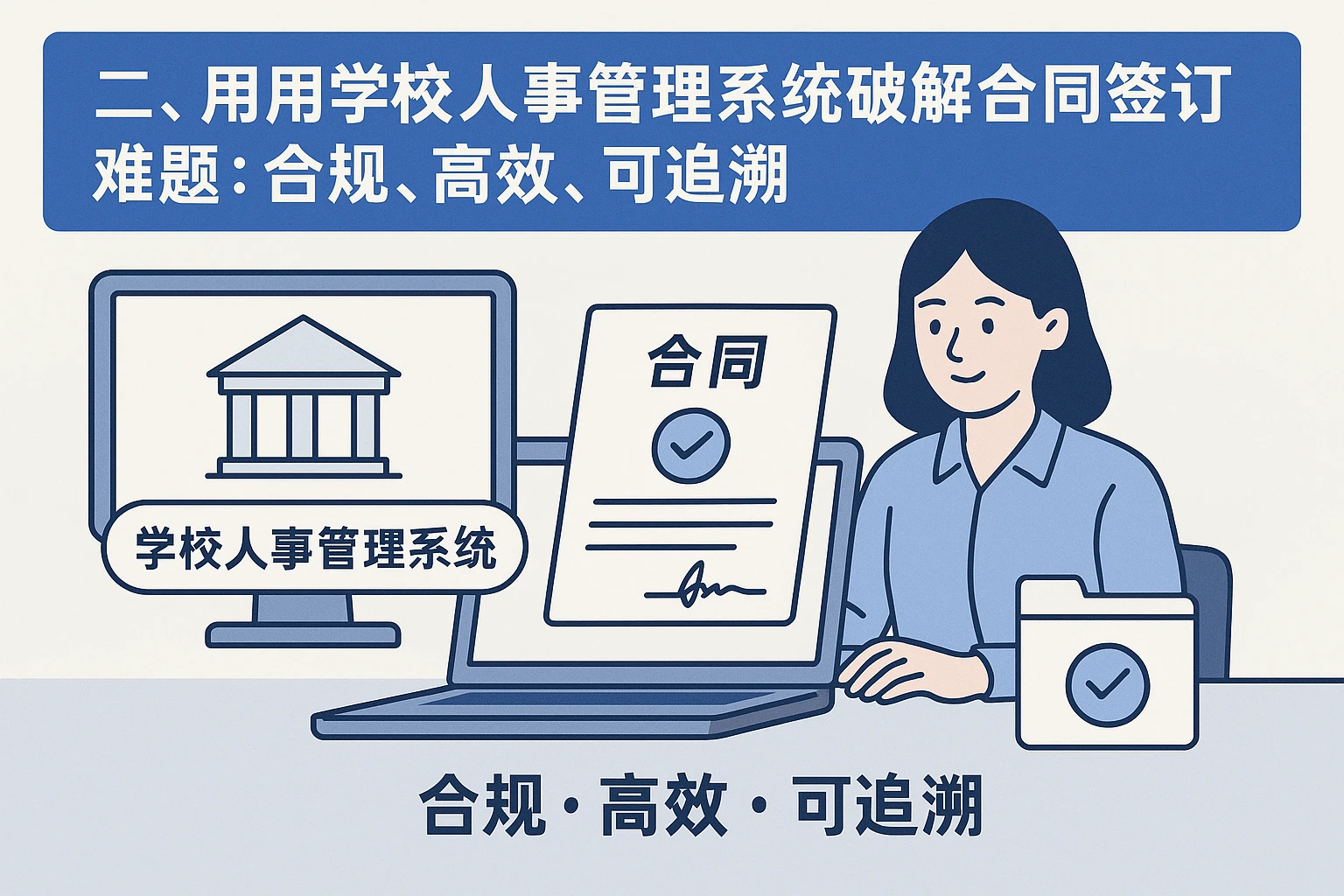 二、用学校人事管理系统破解合同签订难题：合规、高效、可追溯