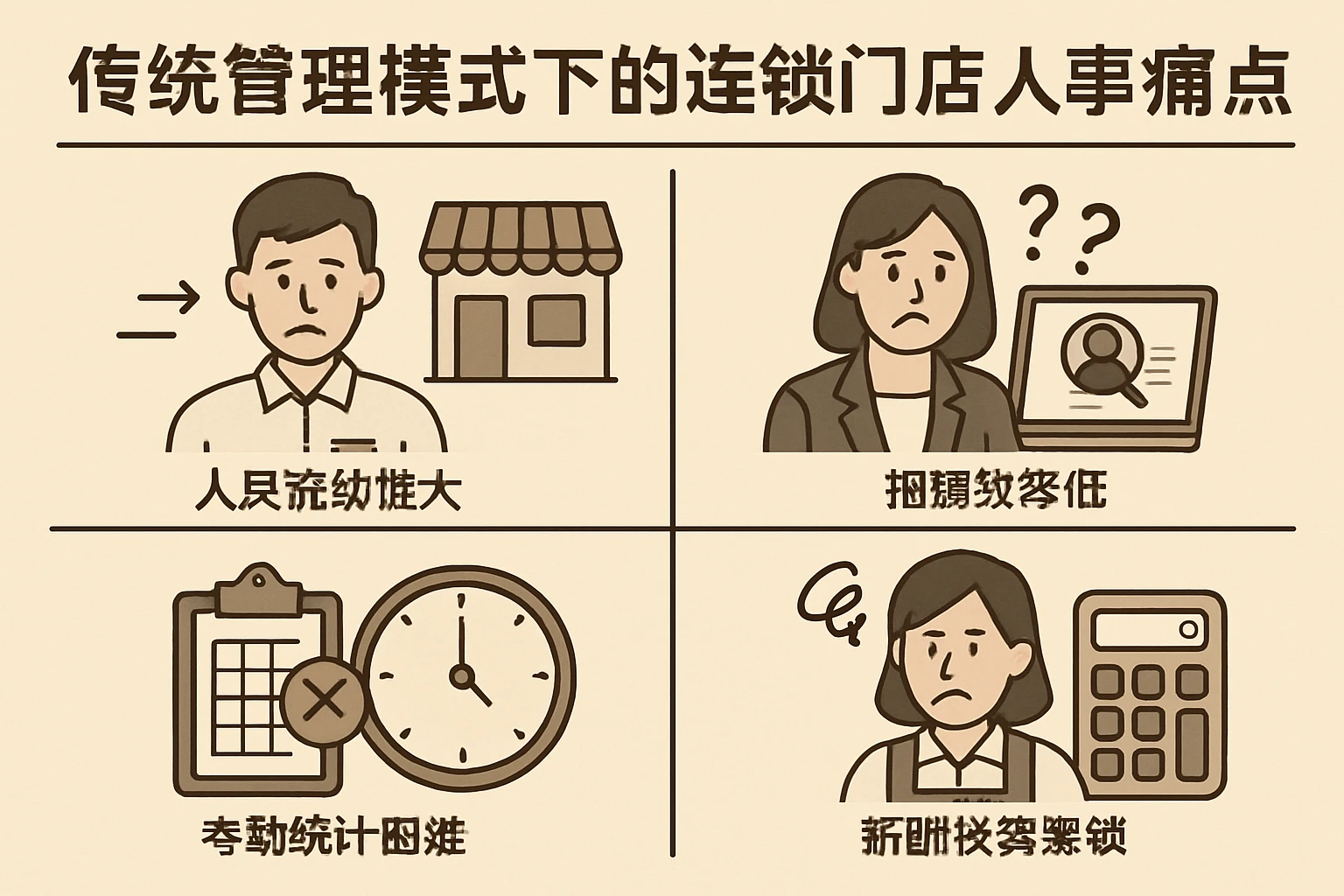 传统管理模式下的连锁门店人事痛点