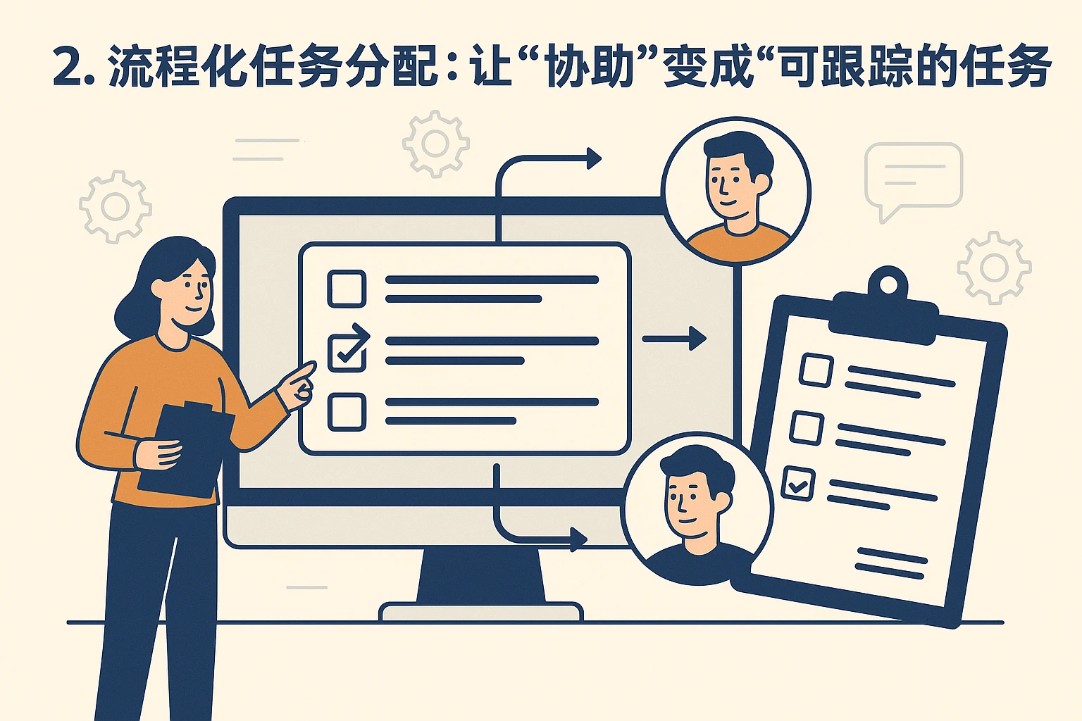 2. 流程化任务分配：让“协助”变成“可跟踪的任务”