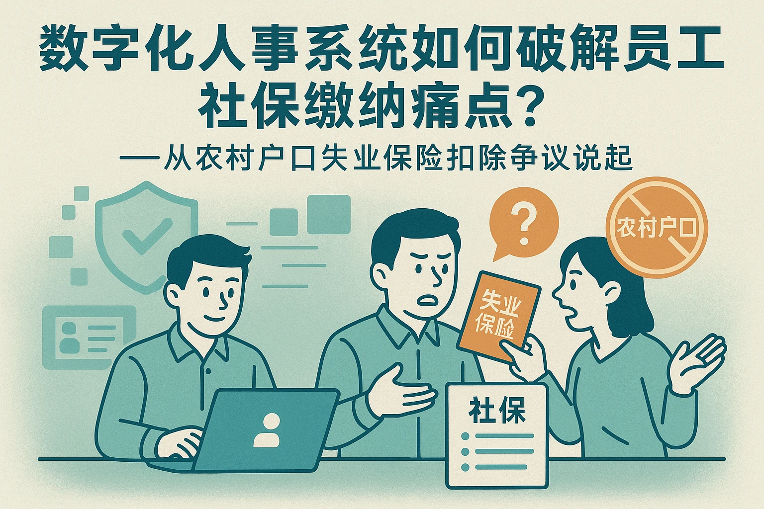 数字化人事系统如何破解员工社保缴纳痛点？——从农村户口失业保险扣除争议说起