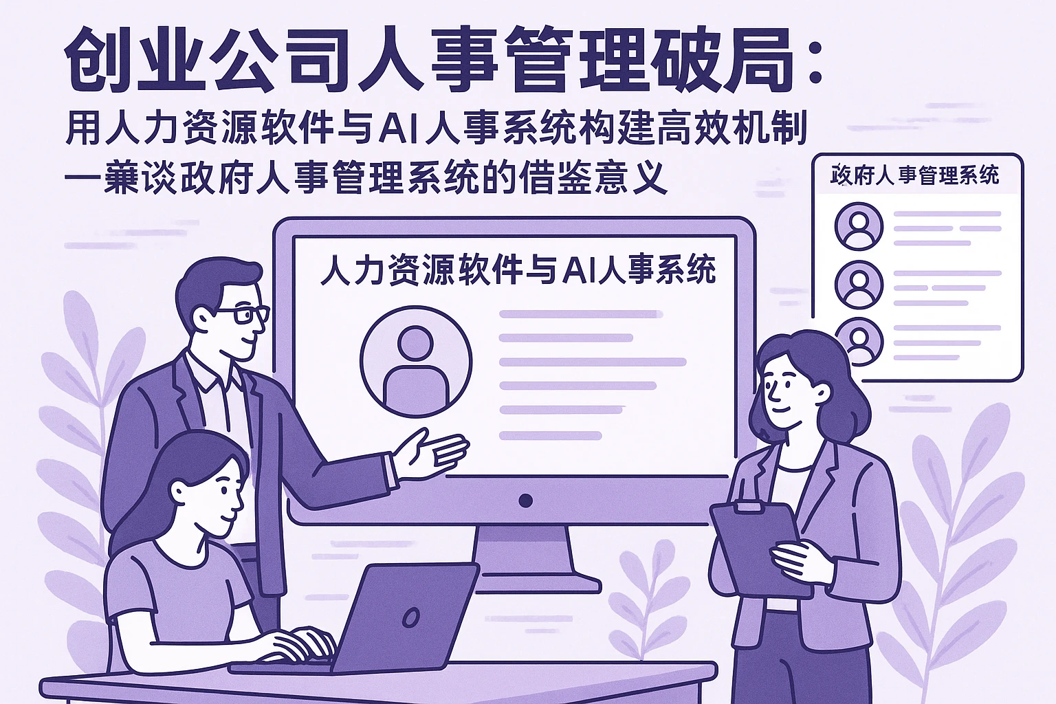 创业公司人事管理破局：用人力资源软件与AI人事系统构建高效机制——兼谈政府人事管理系统的借鉴意义