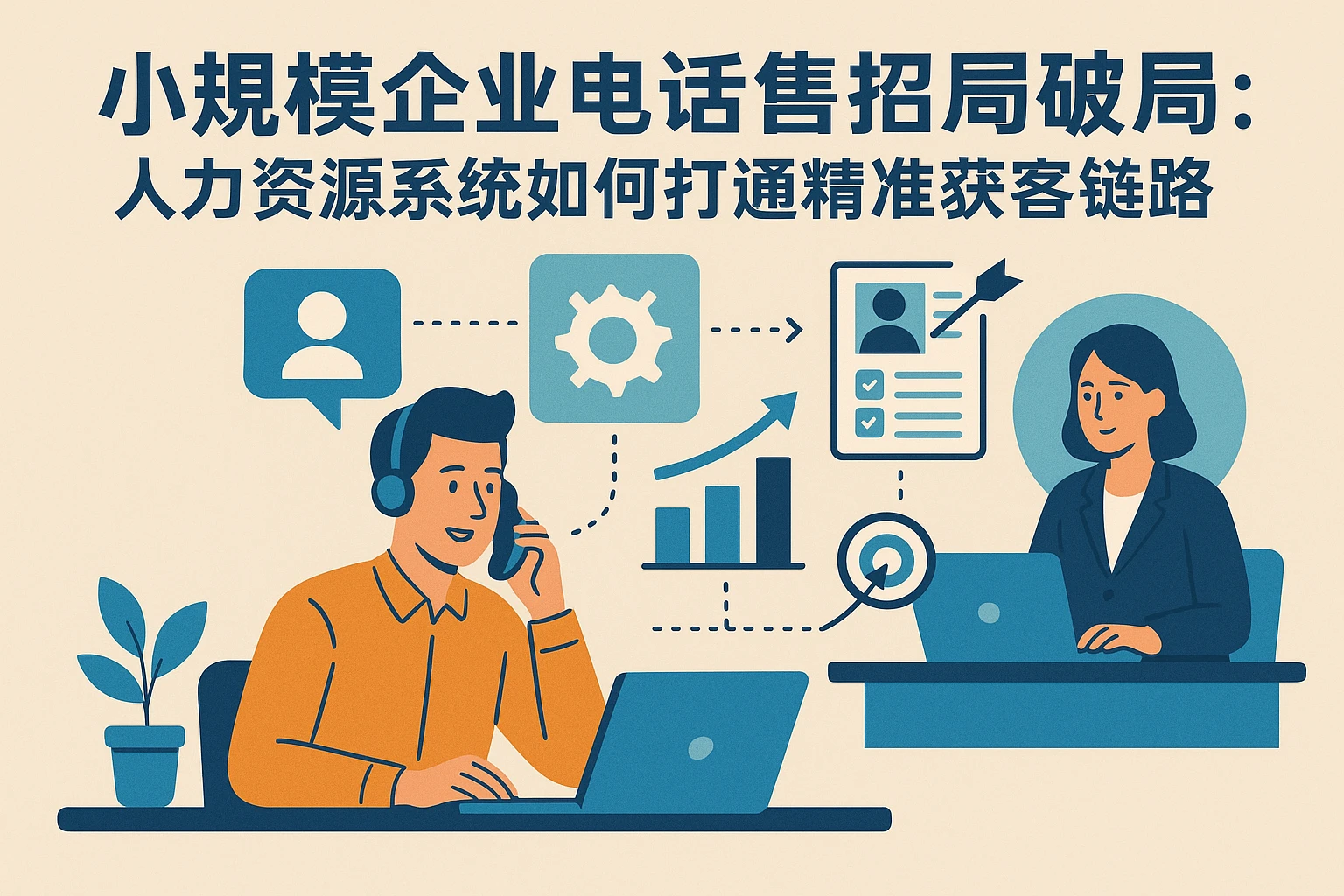 小规模企业电话销售招聘破局：人力资源系统如何打通精准获客与效率提升链路