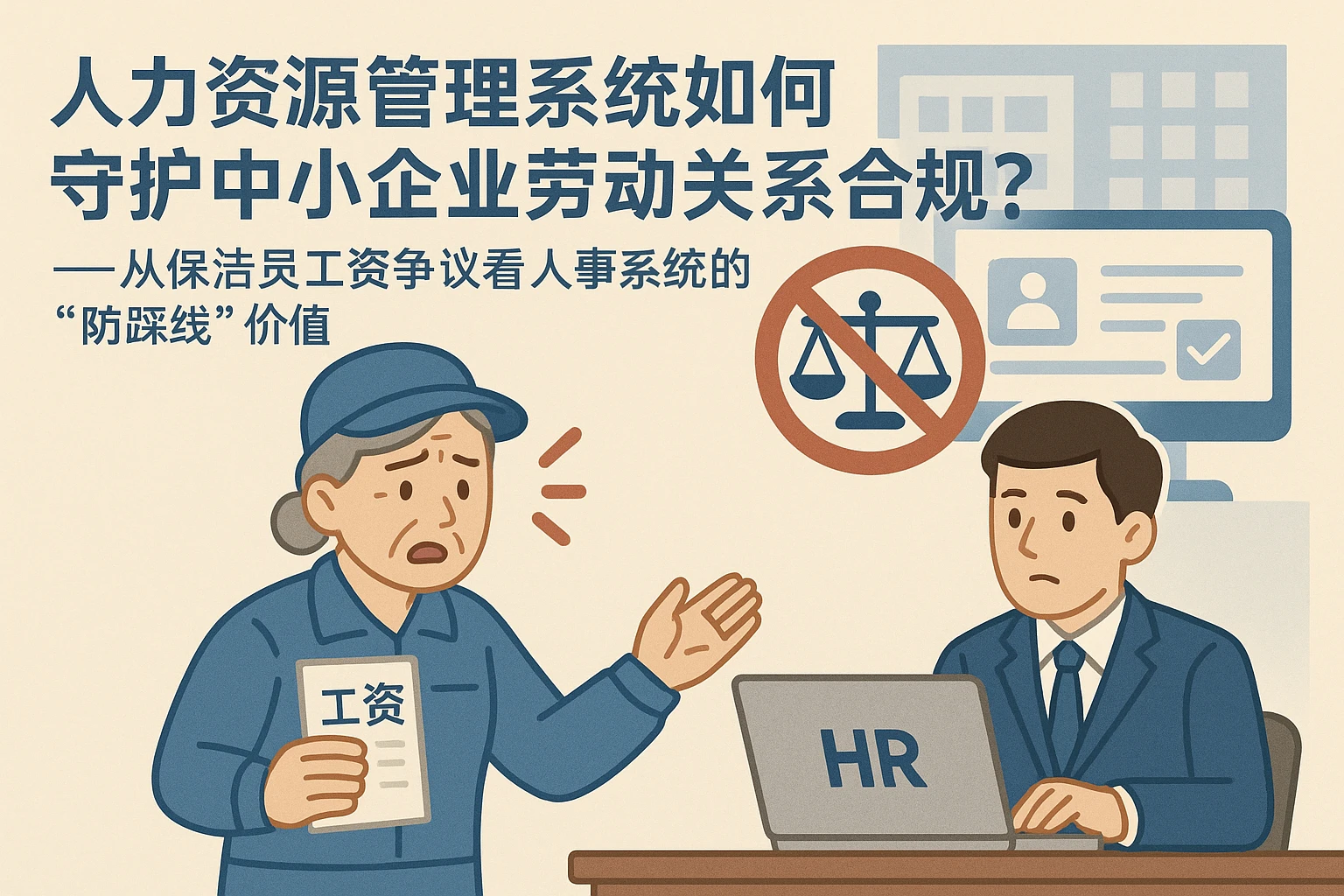 人力资源管理系统如何守护中小企业劳动关系合规?——从保洁员工资争议看人事系统的“防踩线”价值