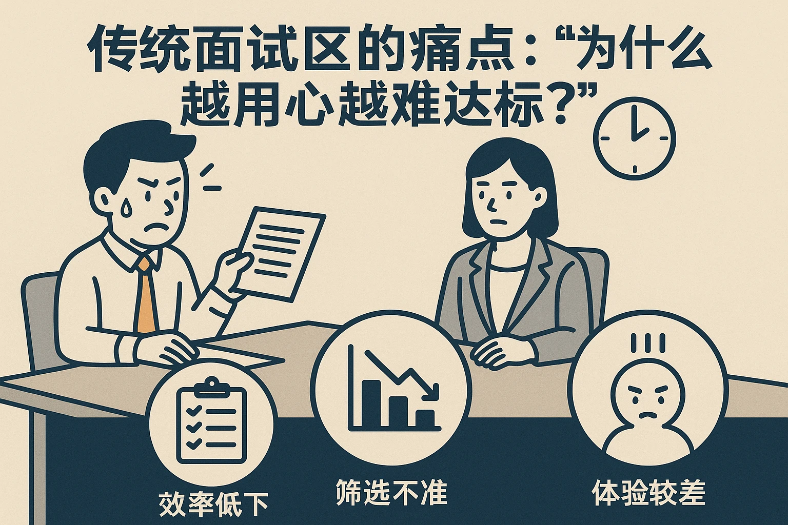 2. 传统面试区的痛点:为什么越用心越难达标?