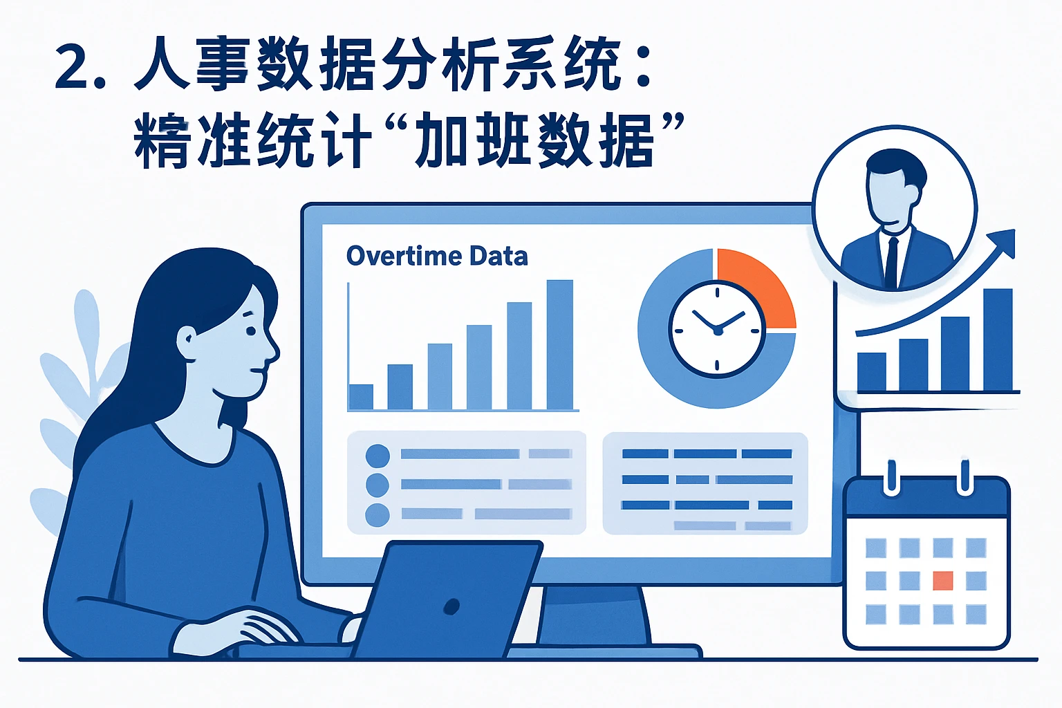 2. 人事数据分析系统:精准统计“加班数据”