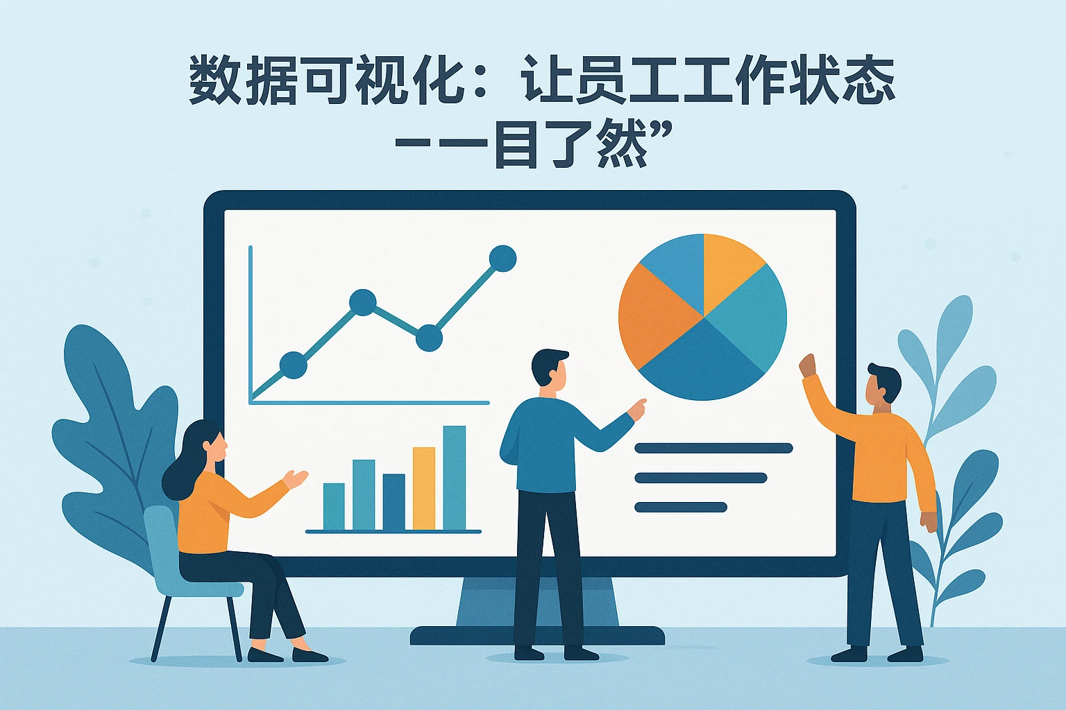 2. 数据可视化：让员工工作状态“一目了然”