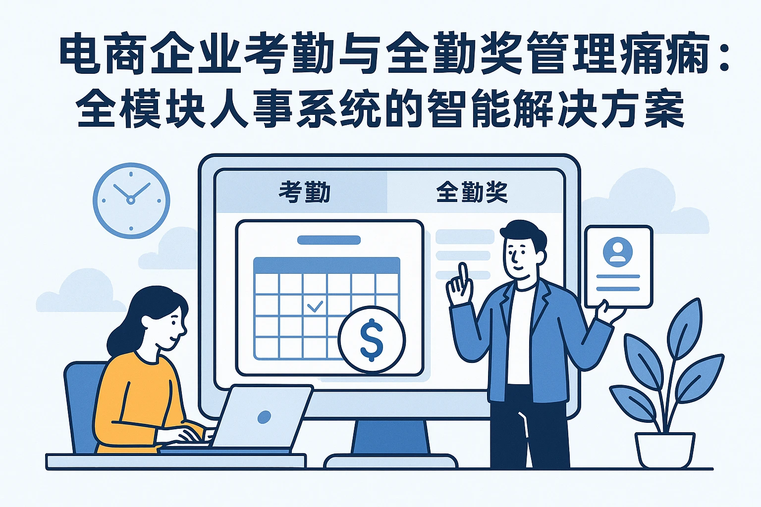 电商企业考勤与全勤奖管理痛点解决：全模块人事系统的智能解决方案