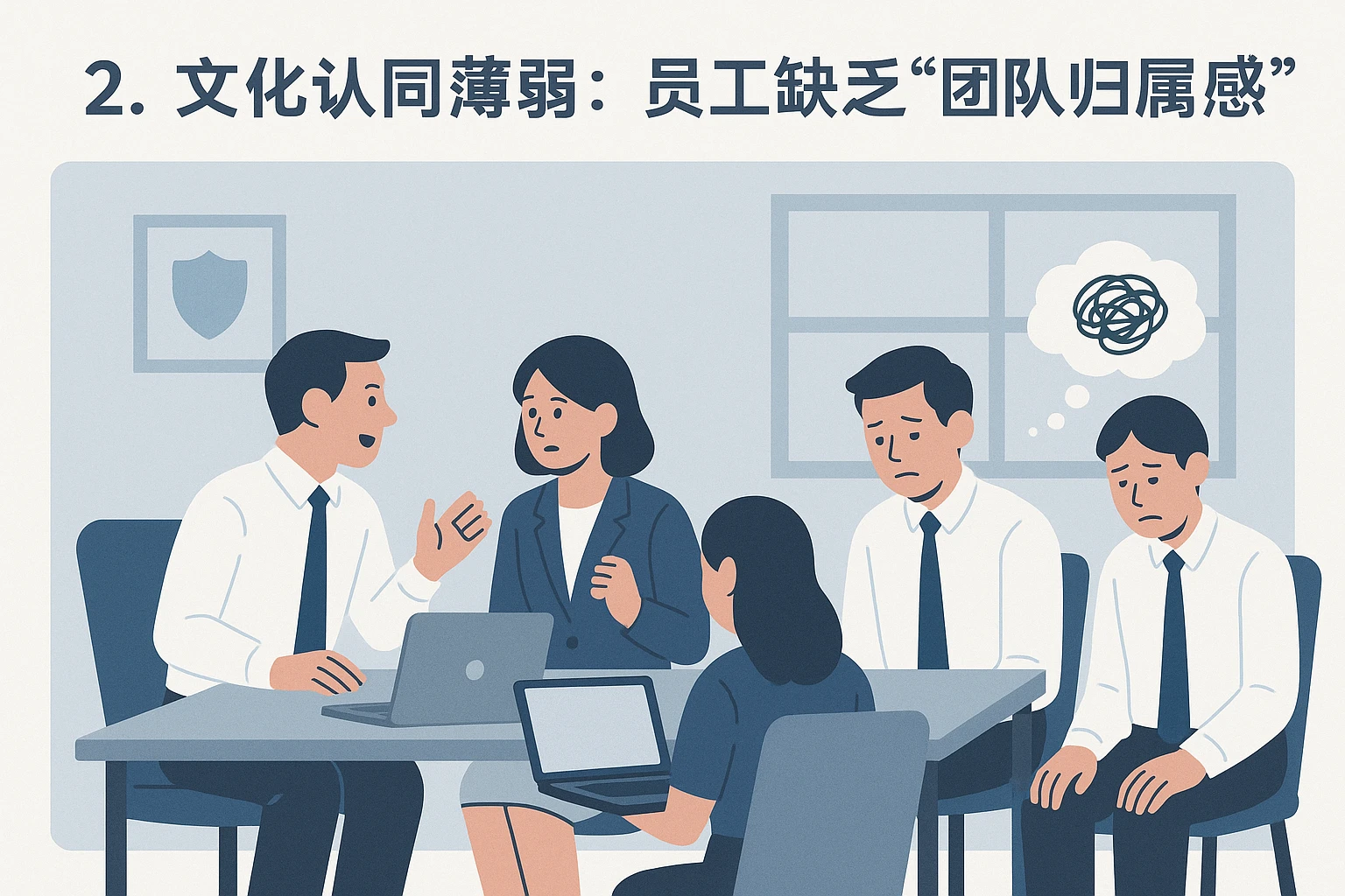 2. 文化认同薄弱：员工缺乏“团队归属感”