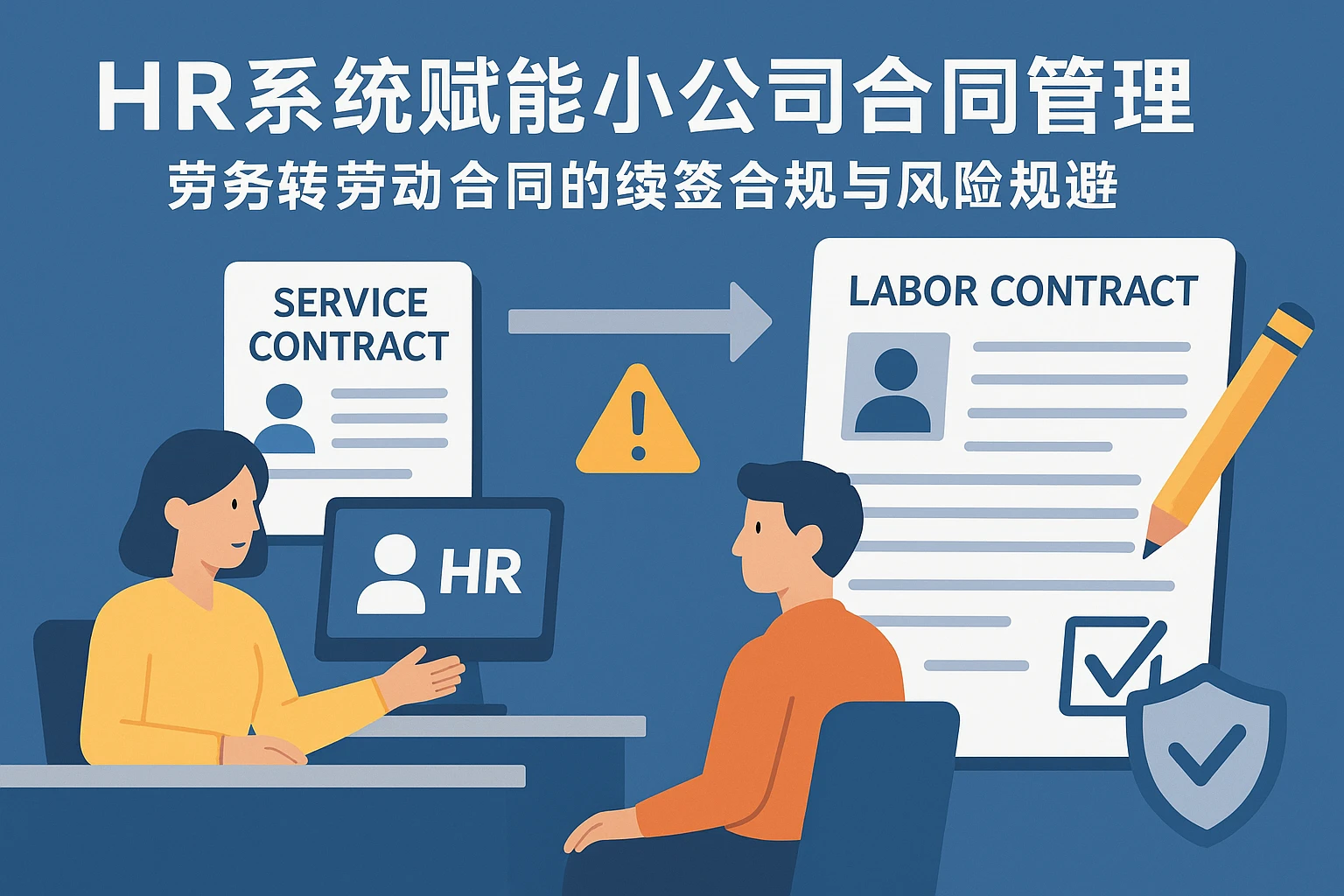 HR系统赋能小公司合同管理：劳务转劳动合同的续签合规与风险规避