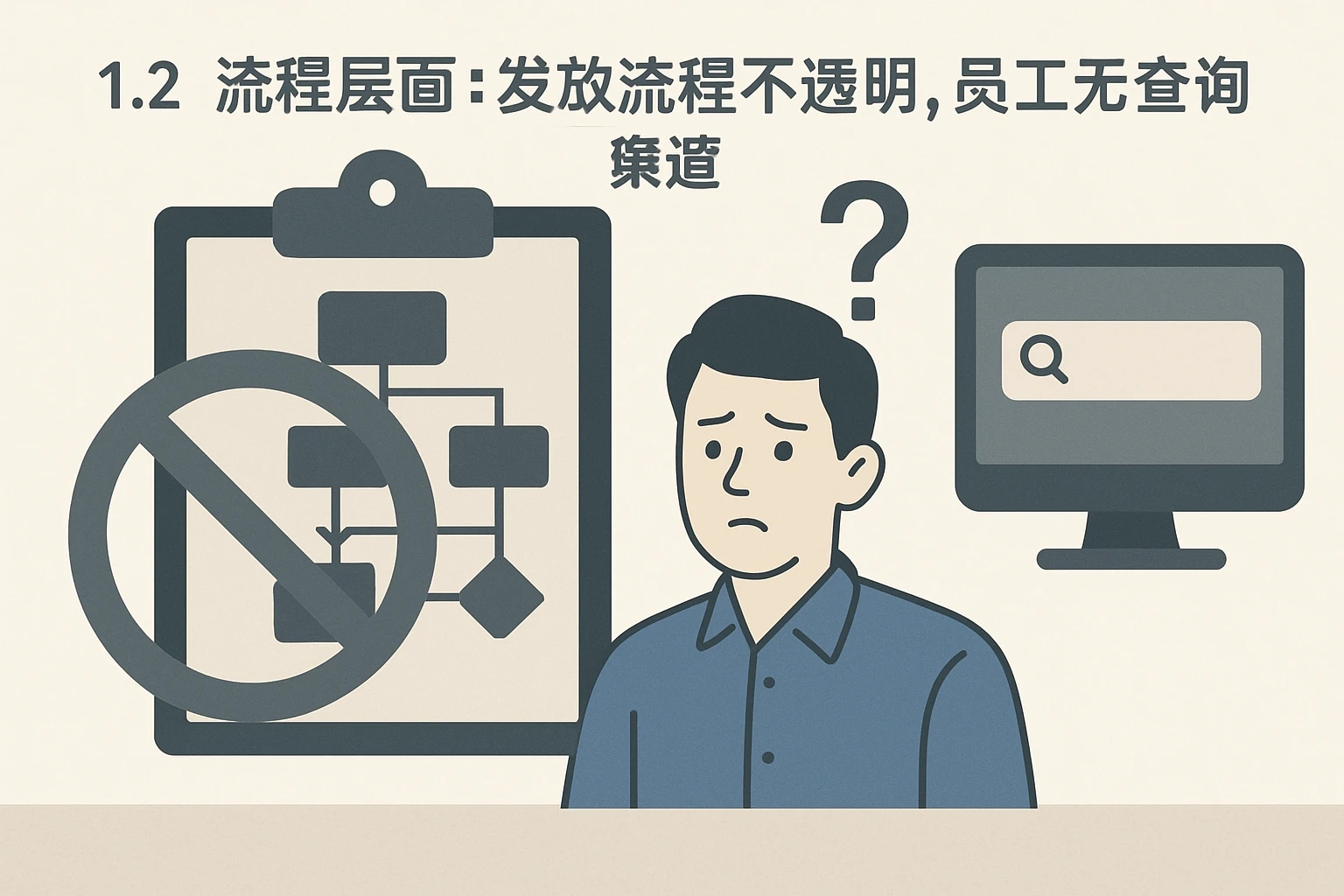 1.2 流程层面：发放流程不透明，员工无查询渠道