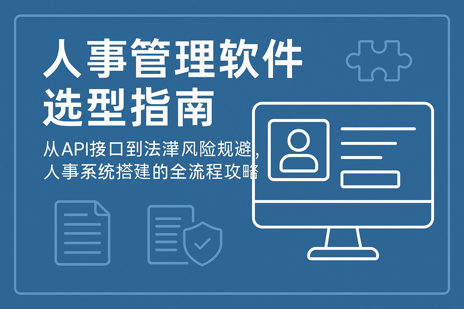 人事管理软件选型指南：从API接口到法律风险规避，人事系统搭建的全流程攻略