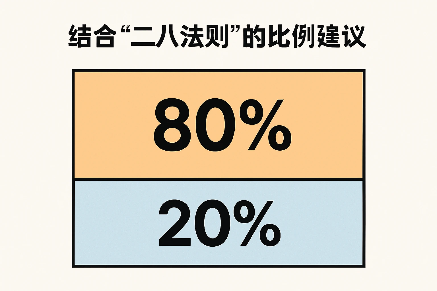 2. 结合“二八法则”的比例建议