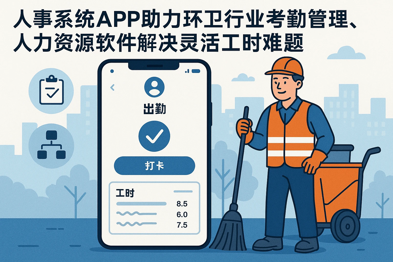 人事系统APP助力环卫行业考勤管理,人力资源软件解决灵活工时难题