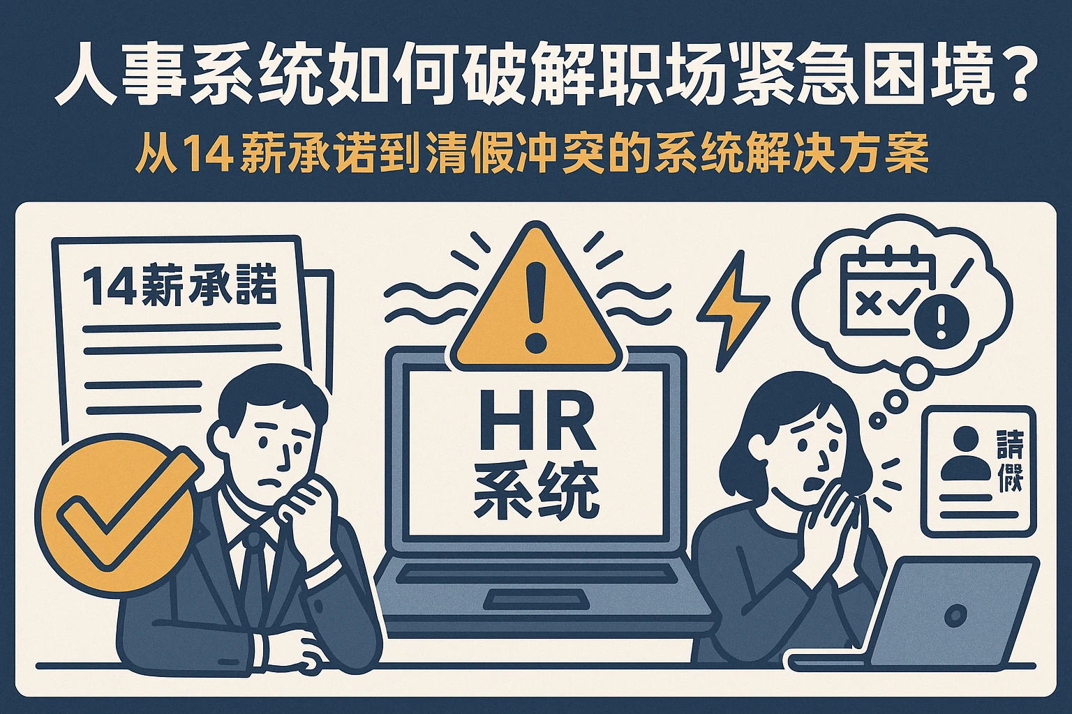 人事系统如何破解职场“紧急困境”?从14薪承诺到请假冲突的系统解决方案