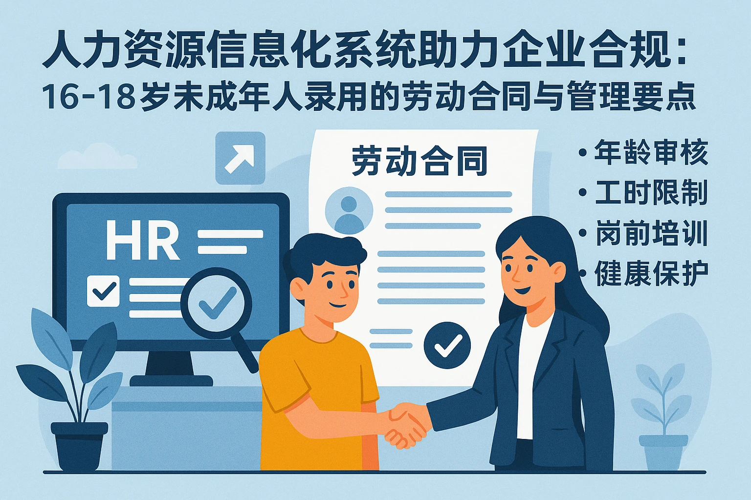 人力资源信息化系统助力企业合规：16-18岁未成年人录用的劳动合同与管理要点