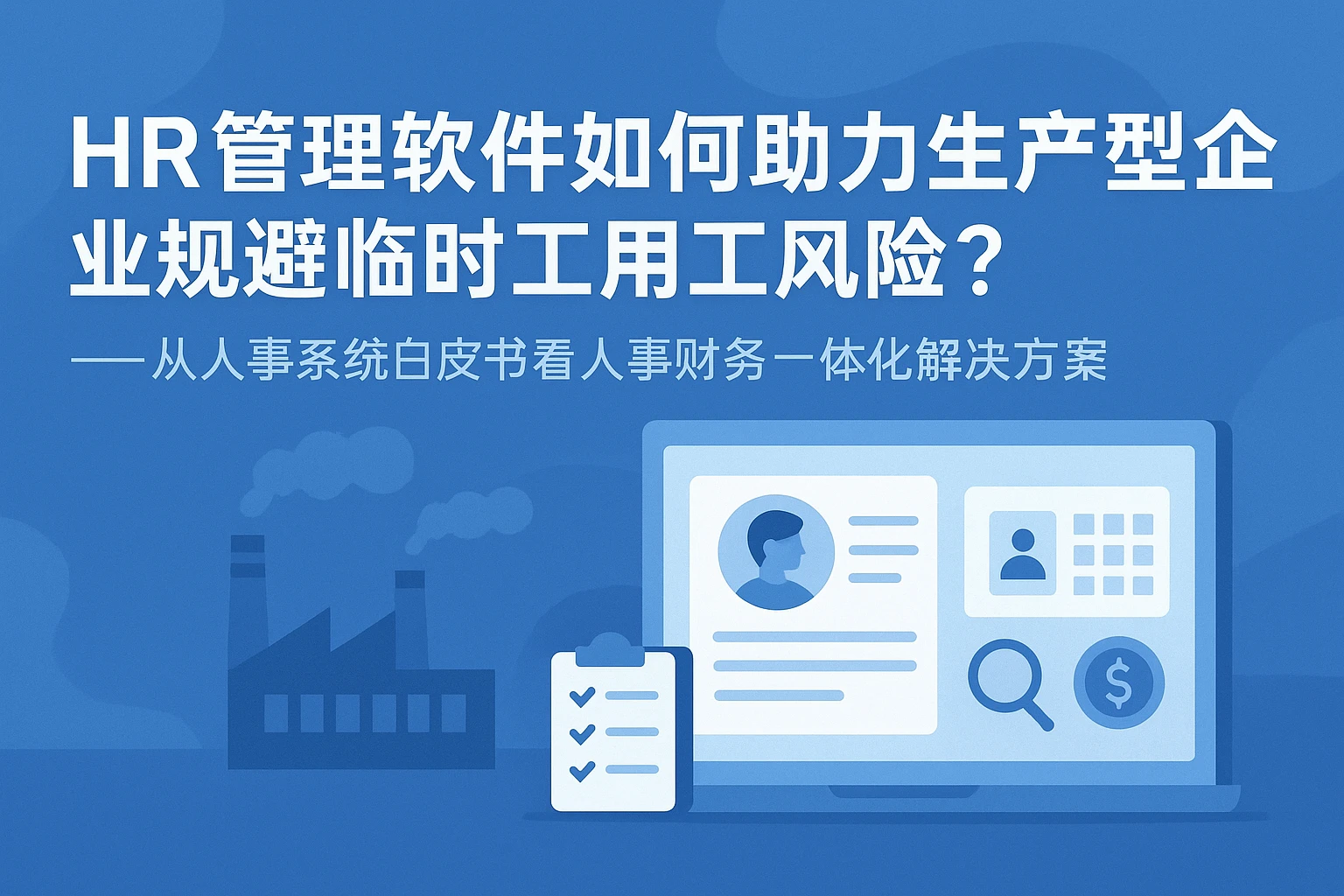 HR管理软件如何助力生产型企业规避临时工用工风险？——从人事系统白皮书看人事财务一体化解决方案