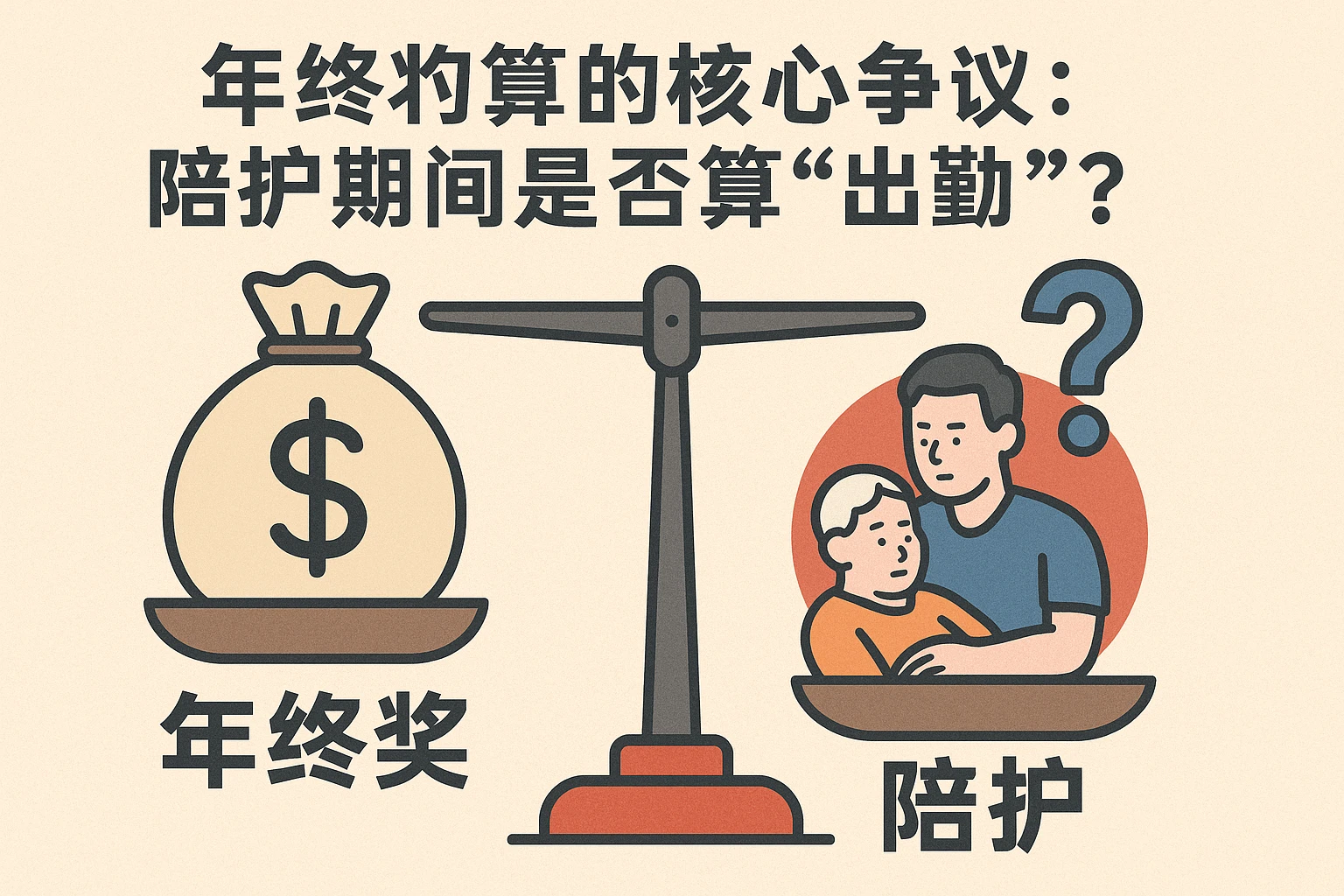 1.2 年终奖计算的核心争议:陪护期间是否算“出勤”?