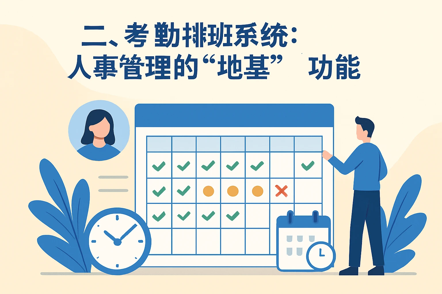 二、考勤排班系统:人事管理的“地基”功能