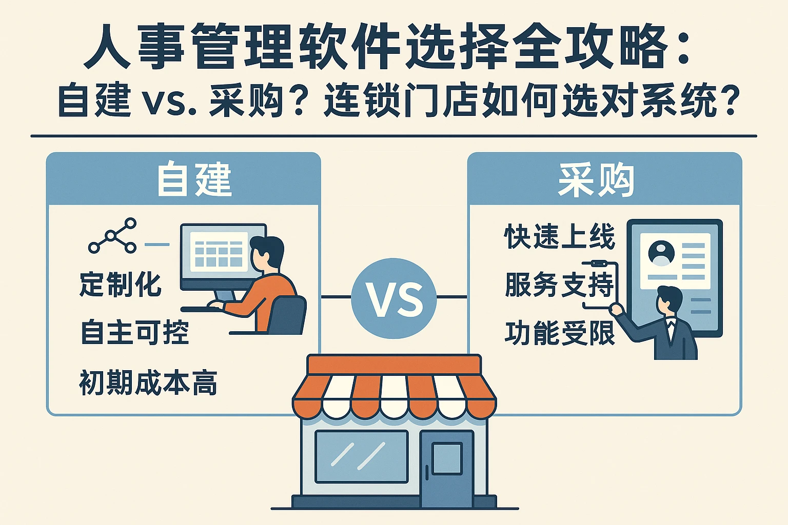 人事管理软件选择全攻略:自建vs.采购?连锁门店如何选对系统?